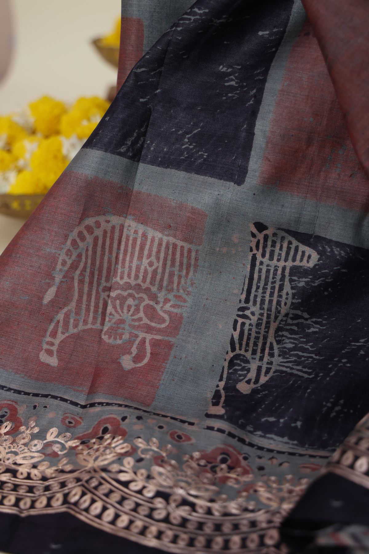 Designer Tussar Multicolour Saree