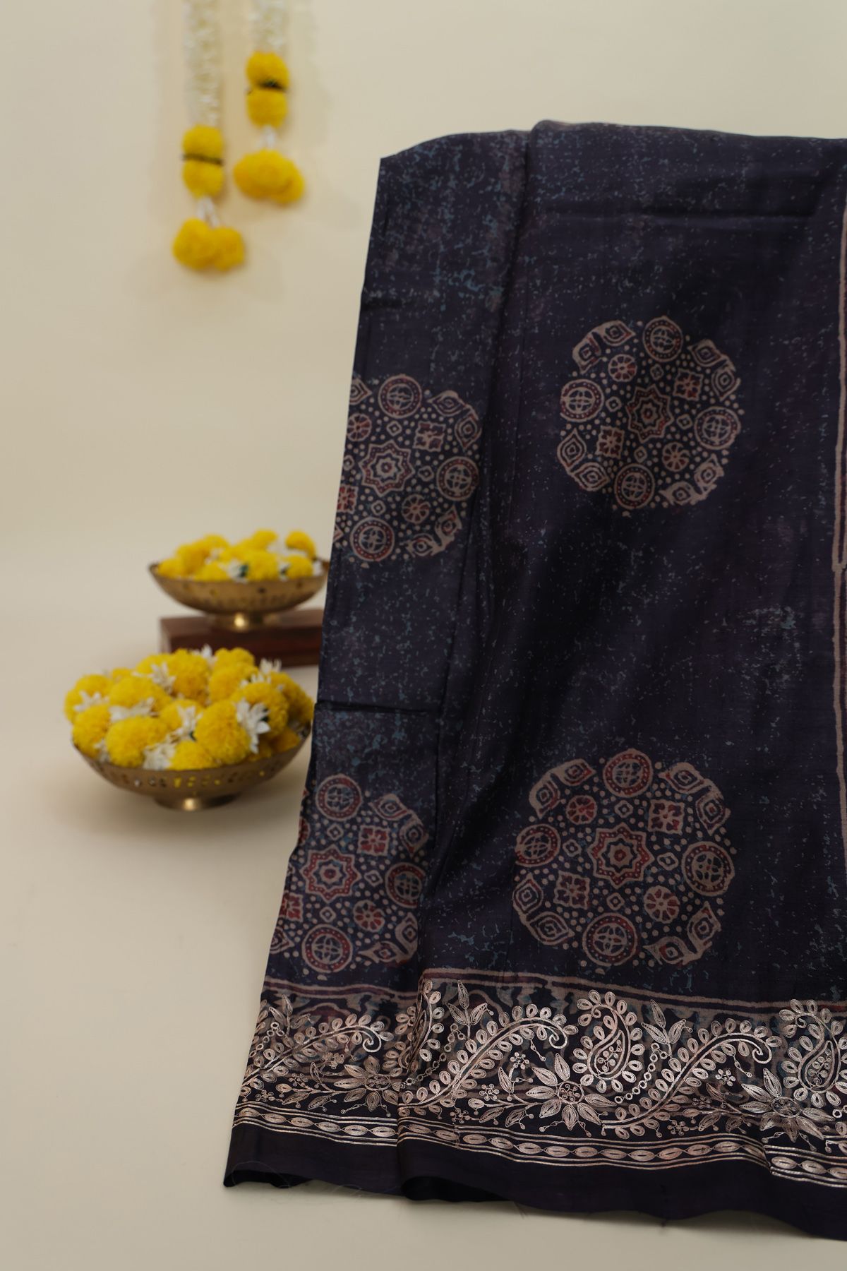 Designer Tussar Black Saree