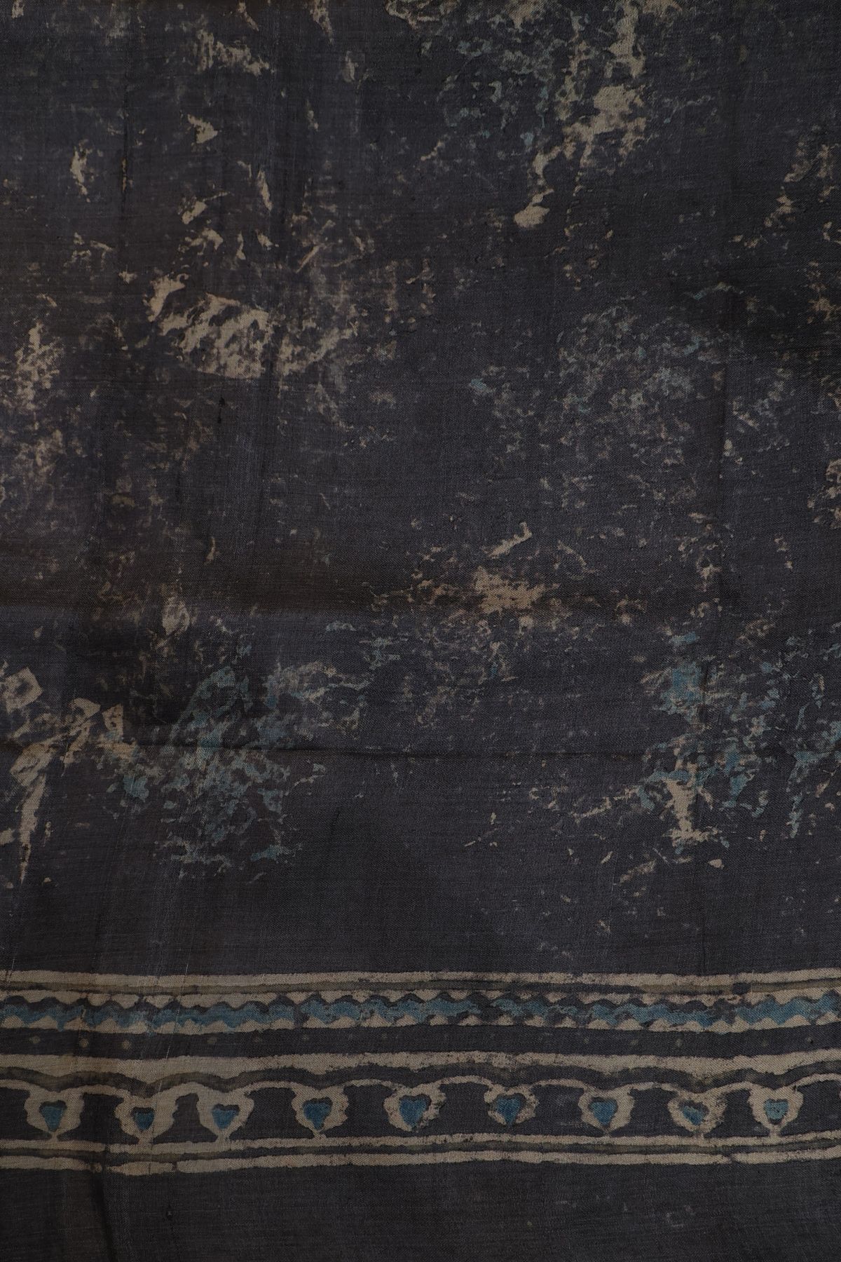 Designer Tussar Dark Grey Saree