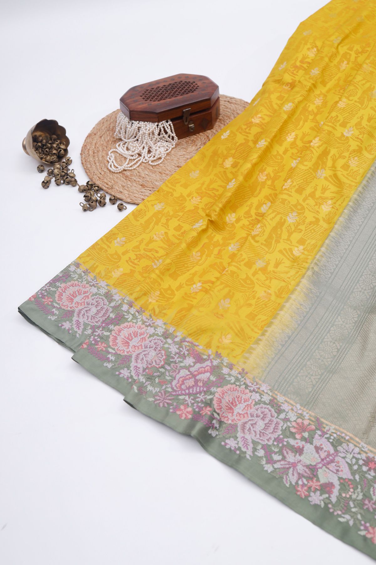 Fusion Silk Yellow Saree