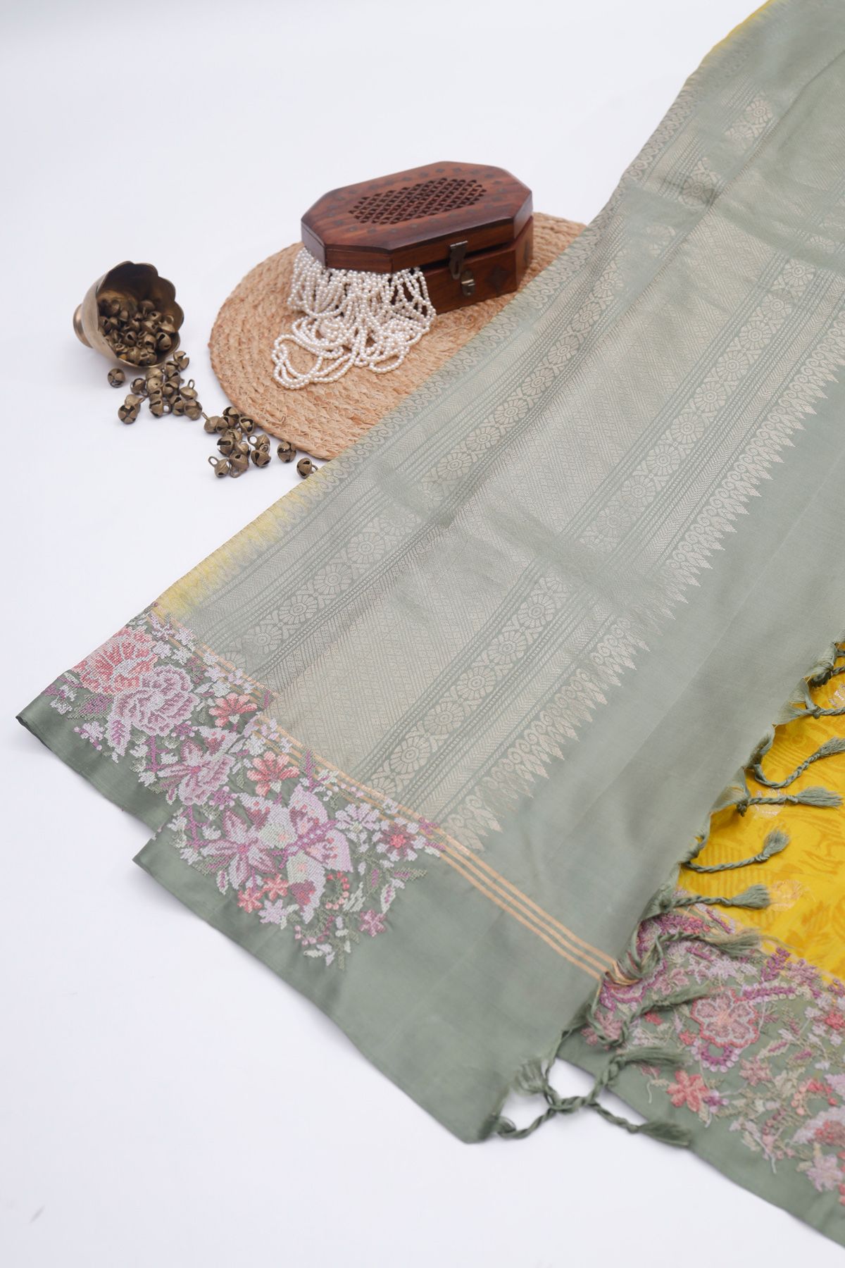 Fusion Silk Yellow Saree