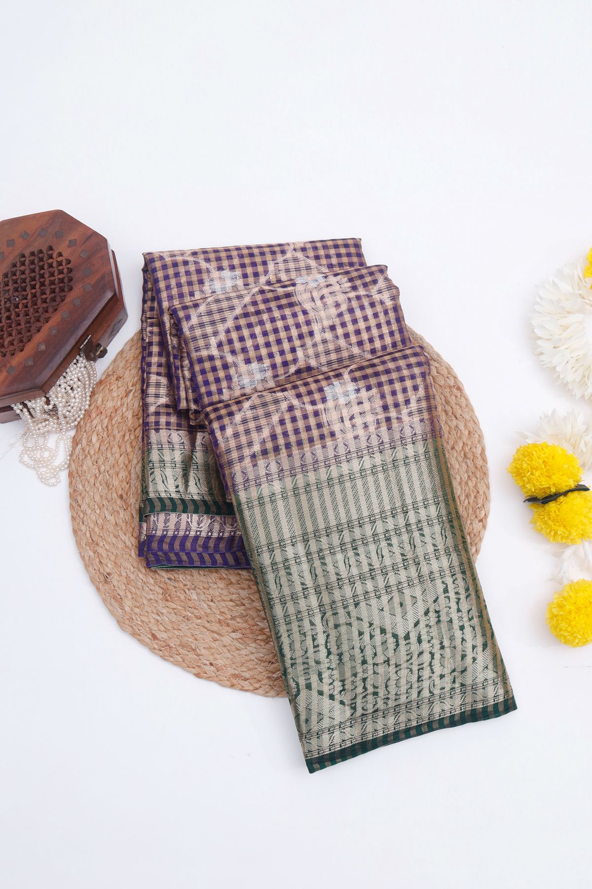 Designer Chiniya Multi-Colour Saree