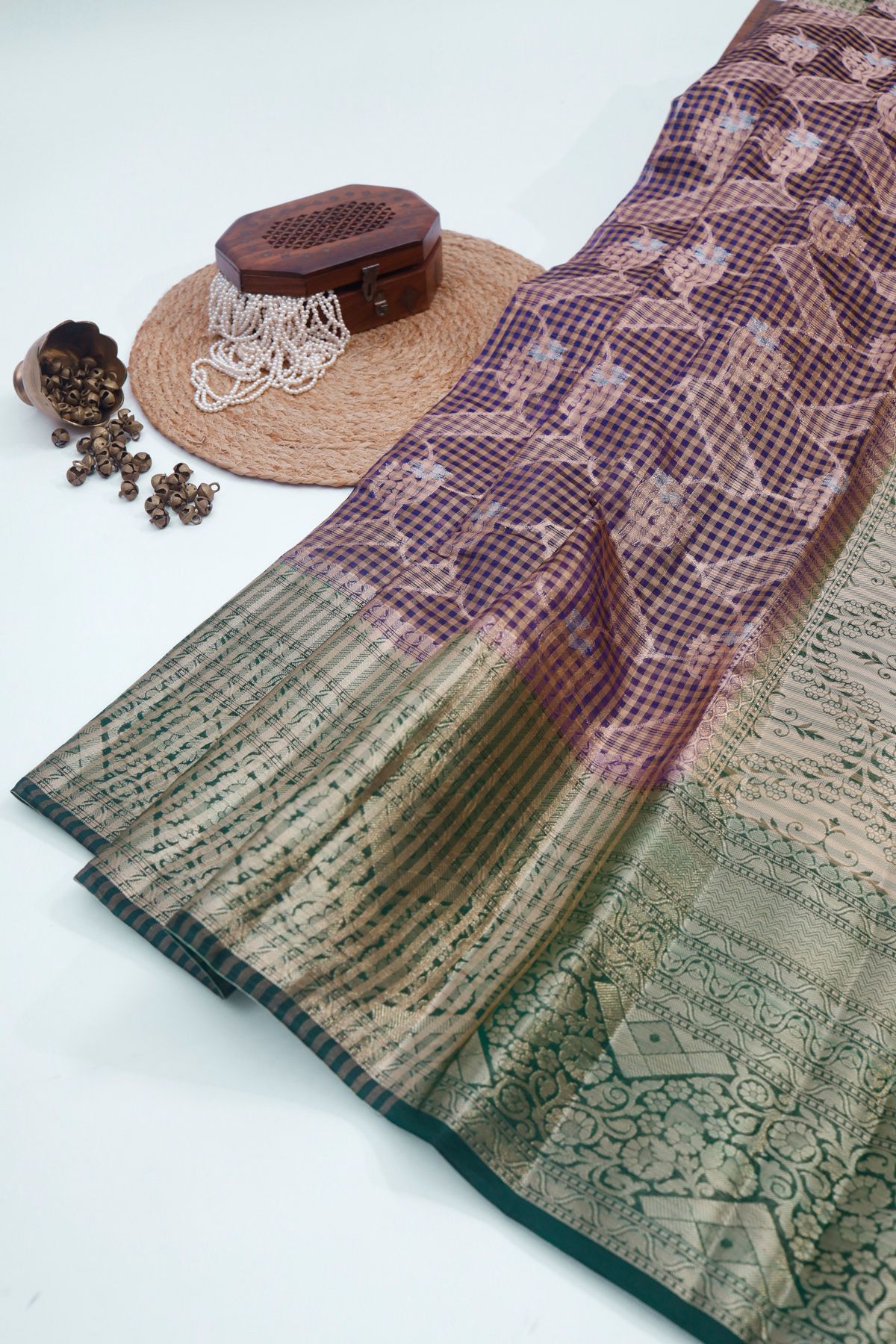 Designer Chiniya Multi-Colour Saree