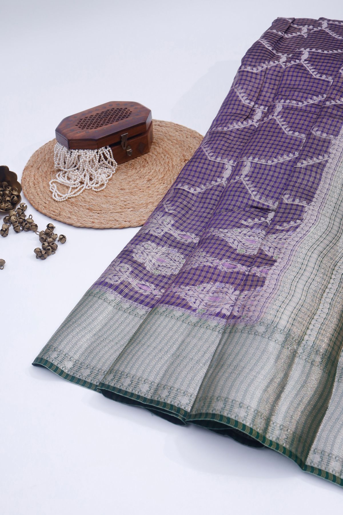 Designer Chiniya Royal Blue Saree