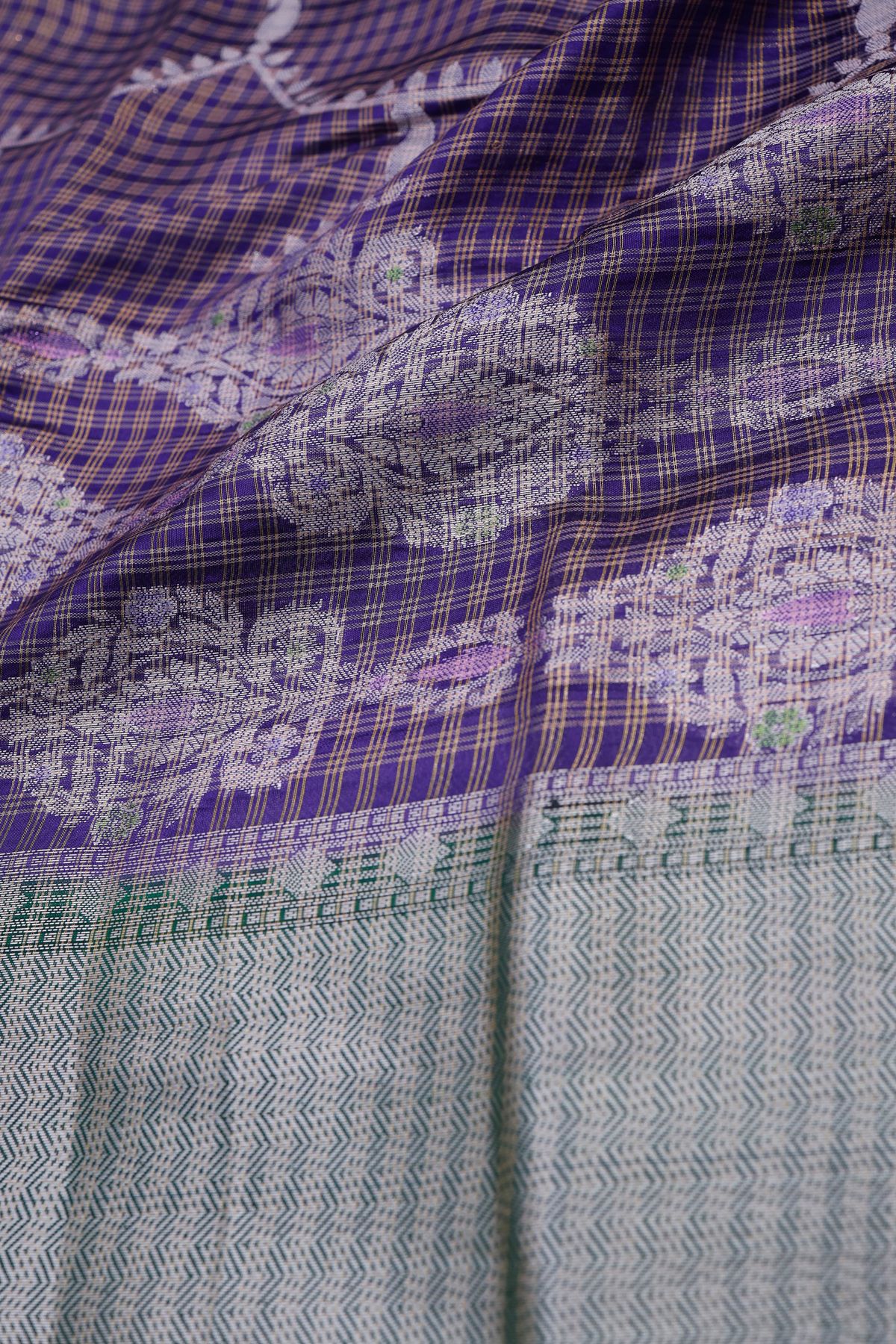 Designer Chiniya Royal Blue Saree