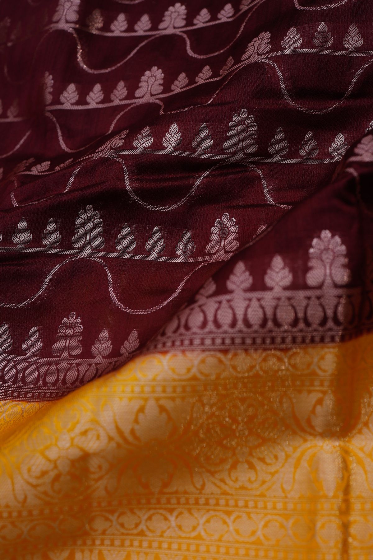 Designer Chiniya Maroon Saree