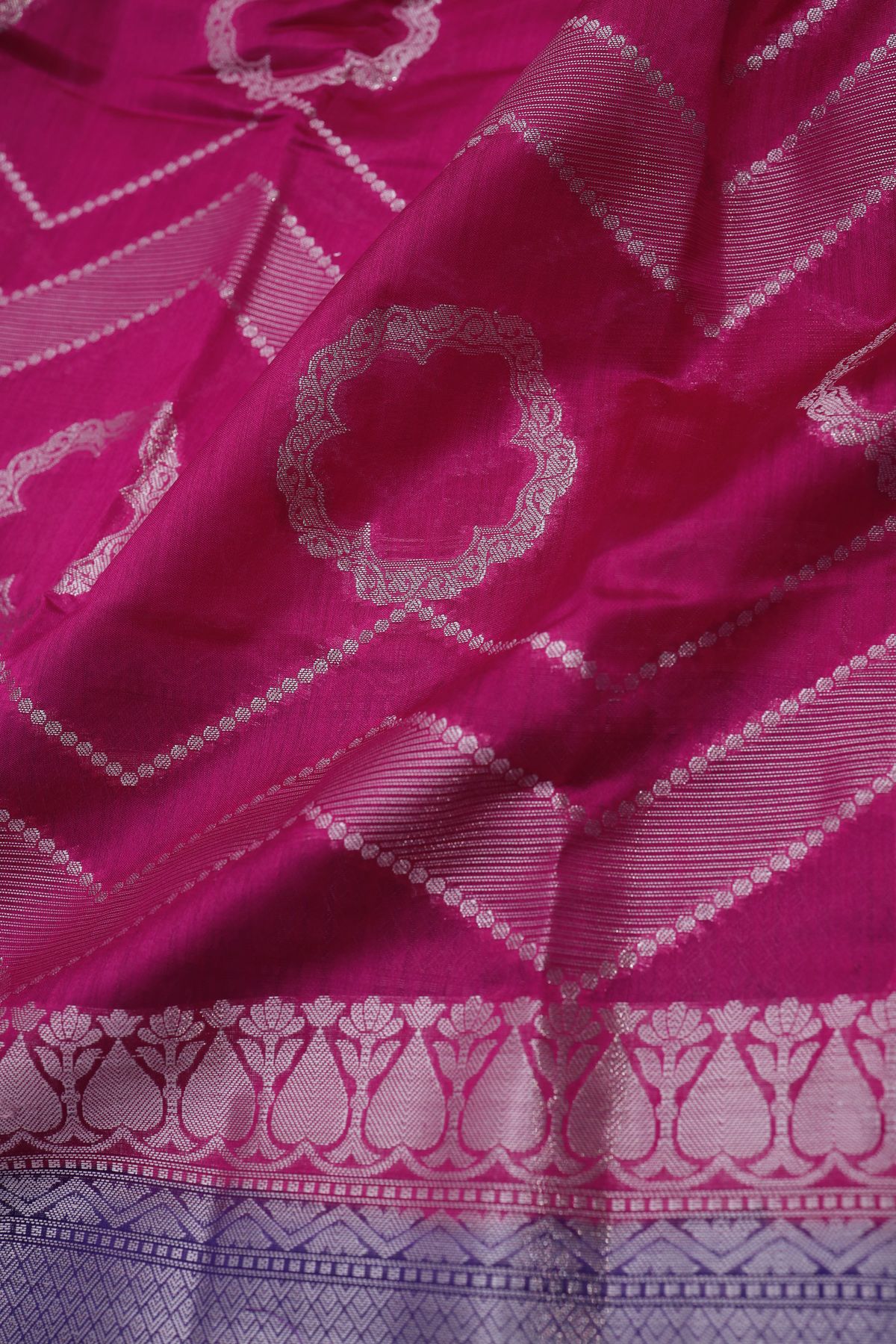 Designer Chiniya Pink Saree