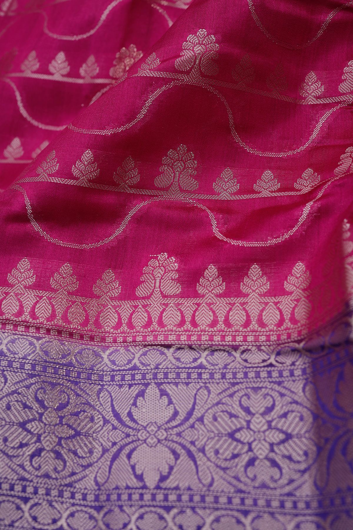 Designer Chiniya Pink Saree