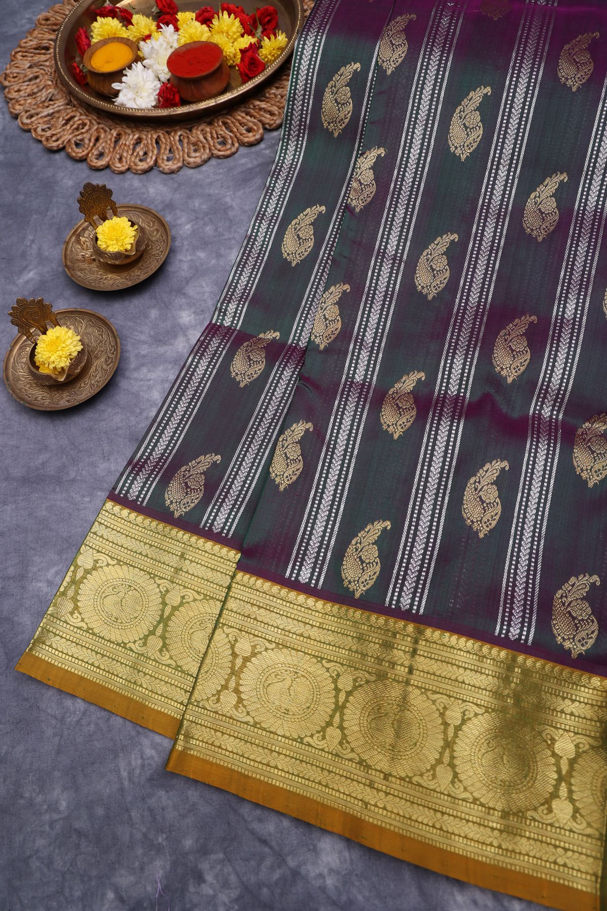 Venkatagiri Silk Dual Colour Saree