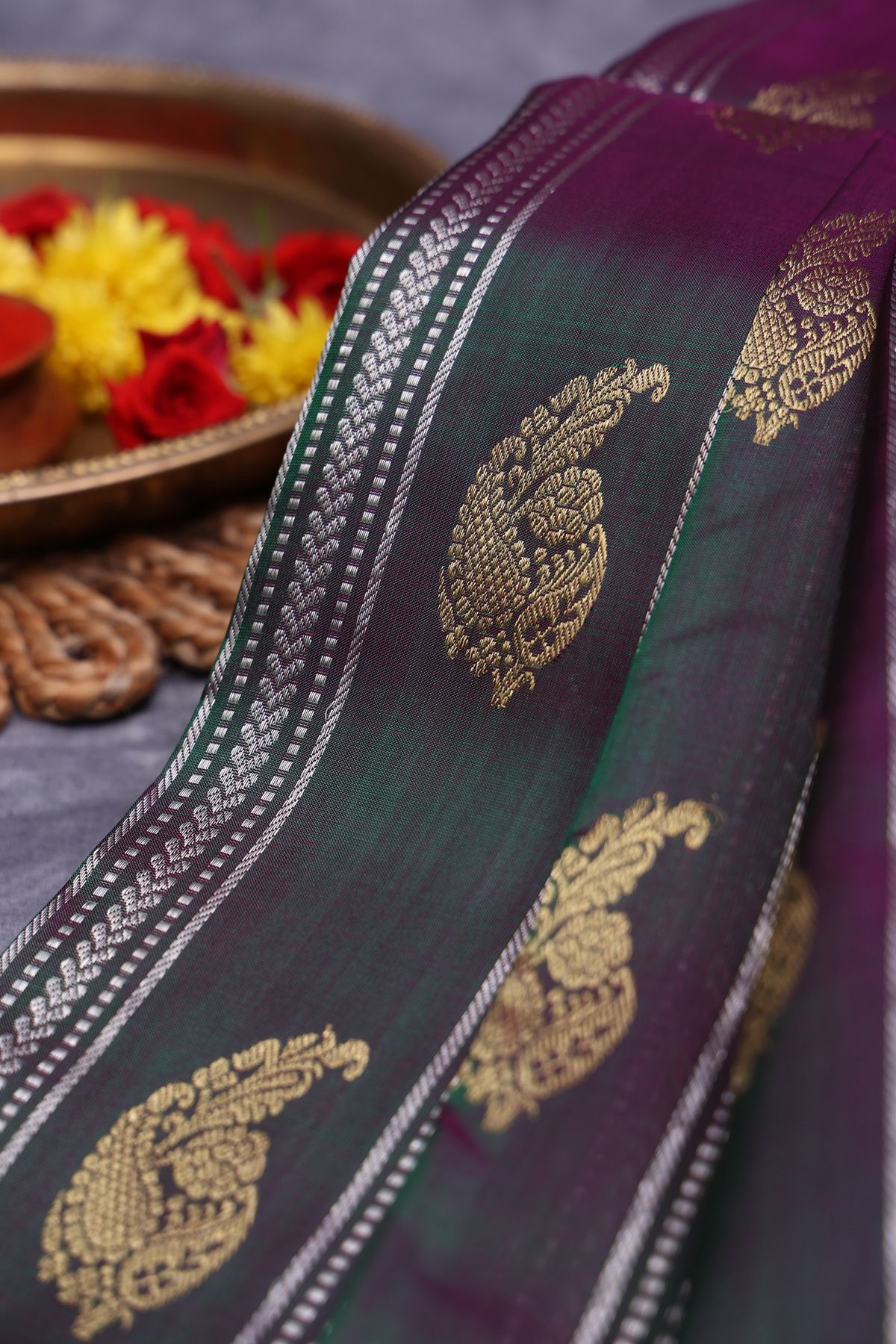 Venkatagiri Silk Dual Colour Saree