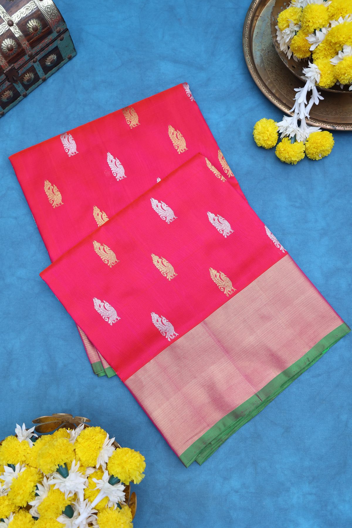 Venkatagiri Silk Red Saree