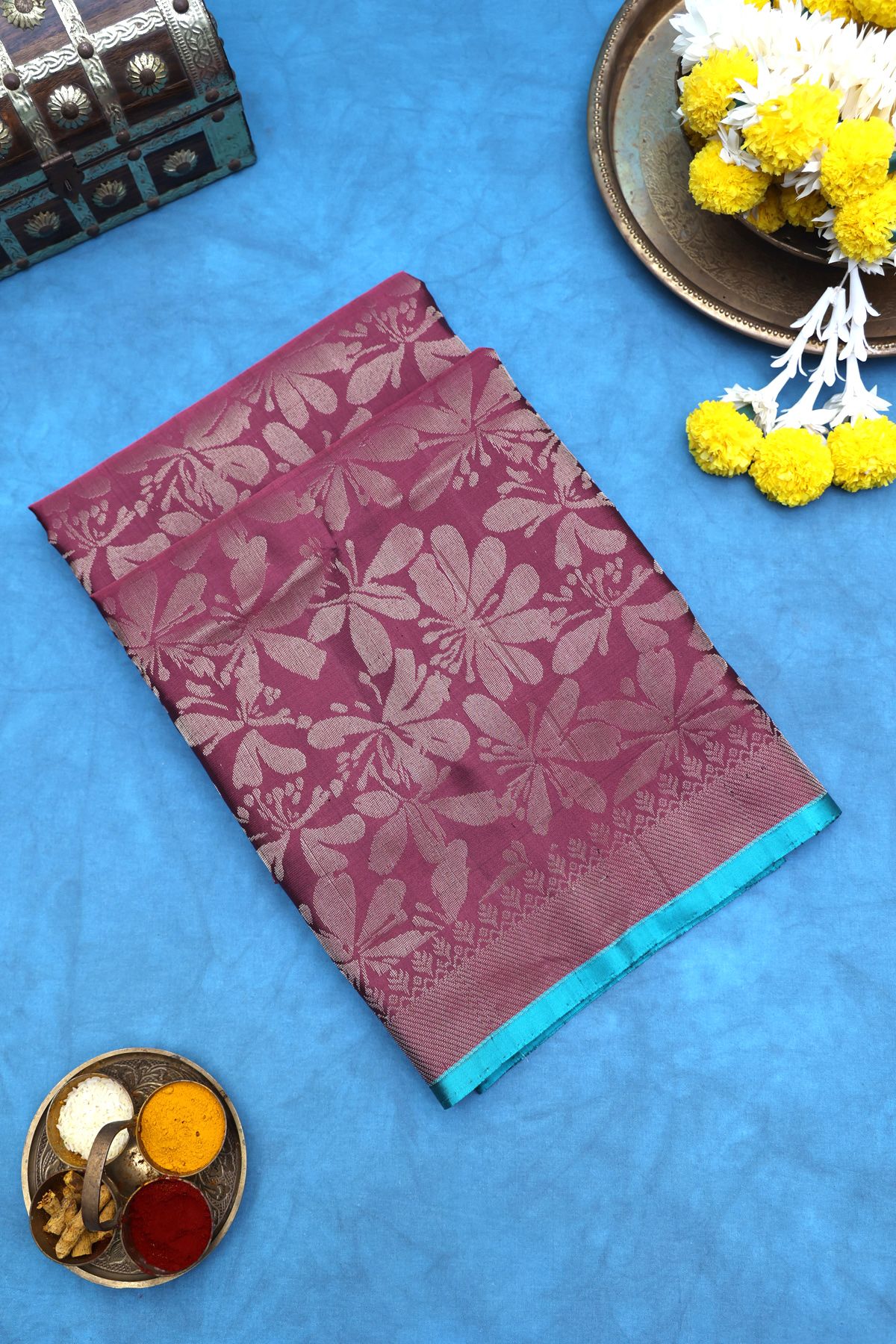 Coimbatore Soft Silk Wine Saree