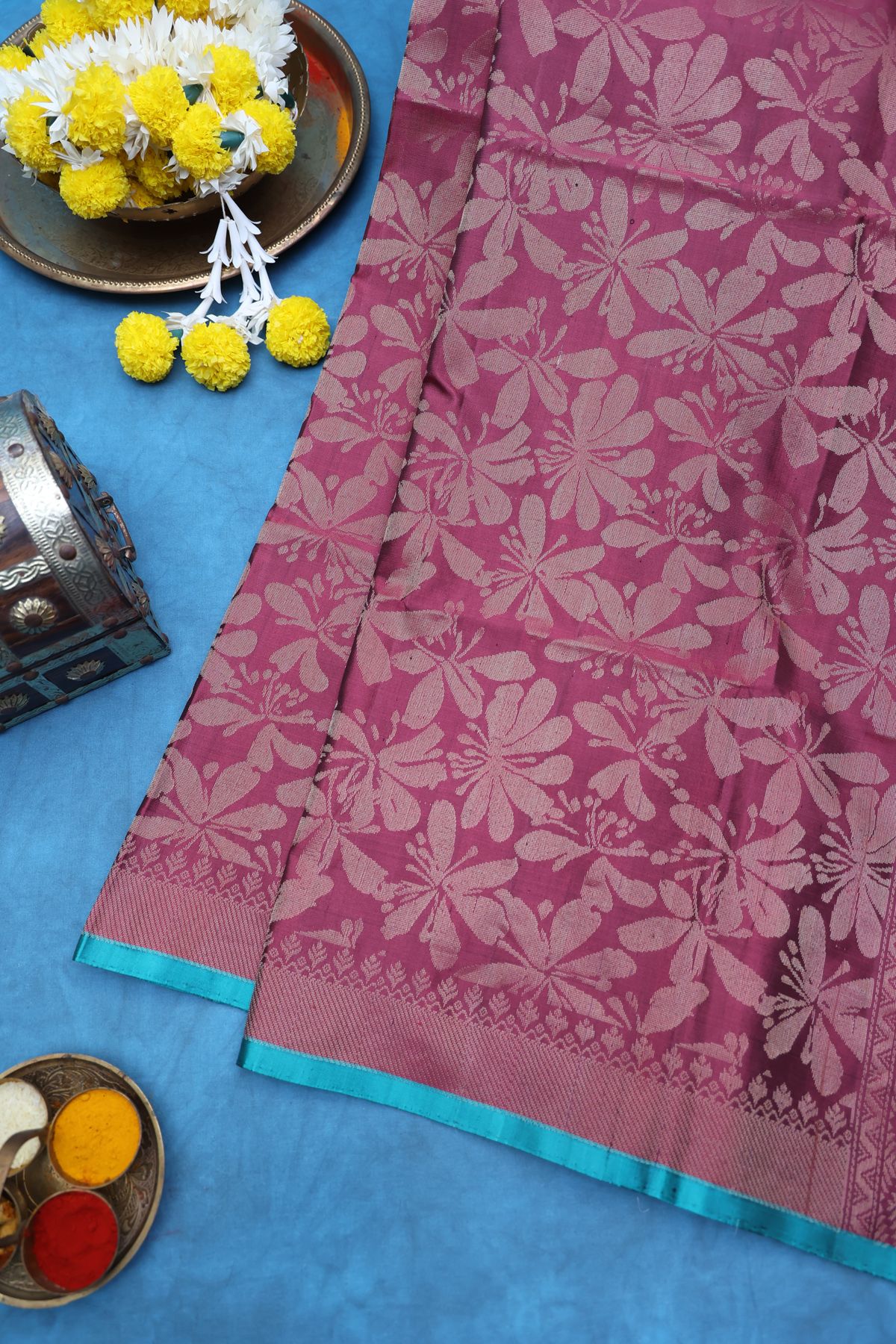 Coimbatore Soft Silk Wine Saree