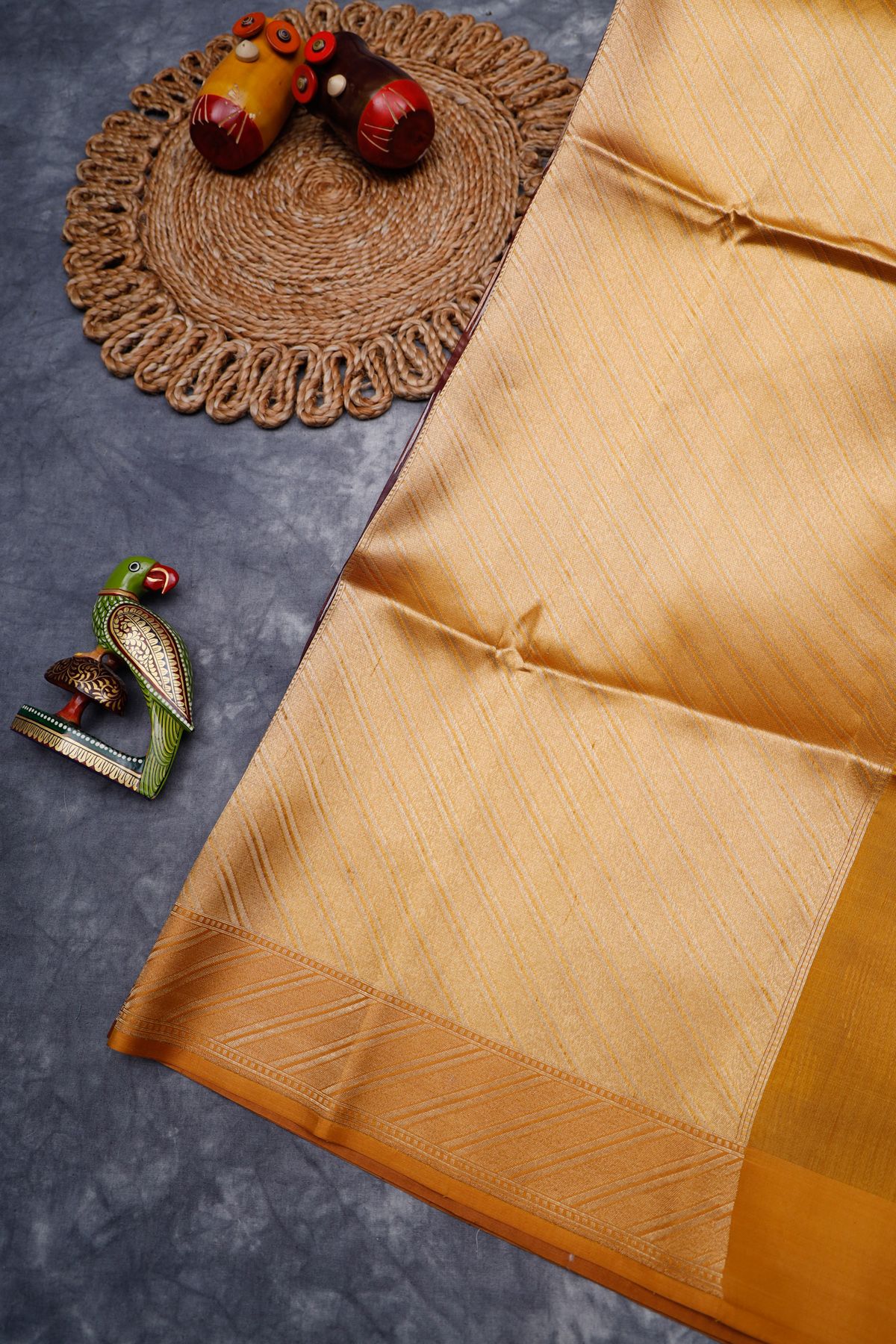 Designer Organza Maroon Saree