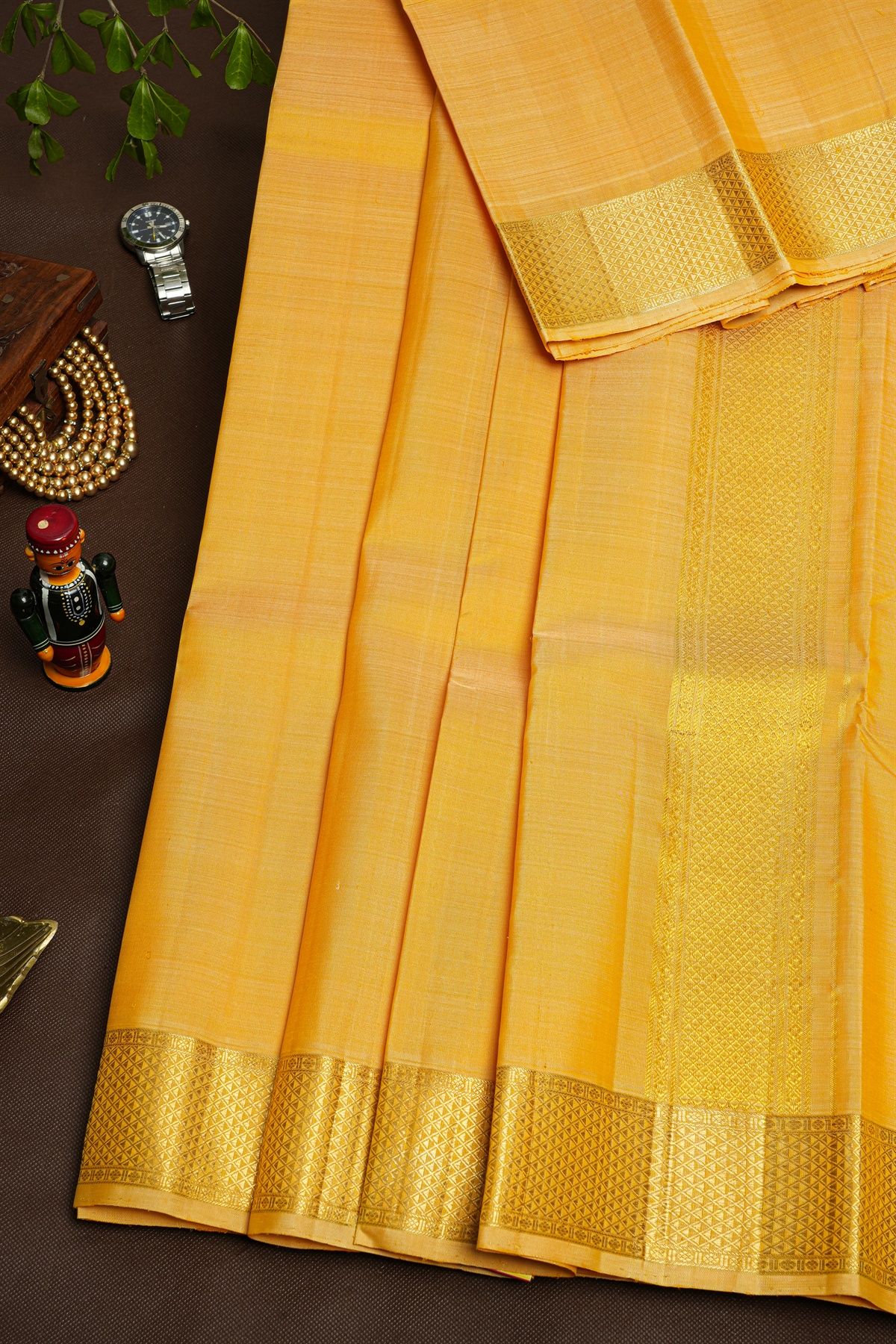 Kancheepuram Silk Mustard Dhoti
