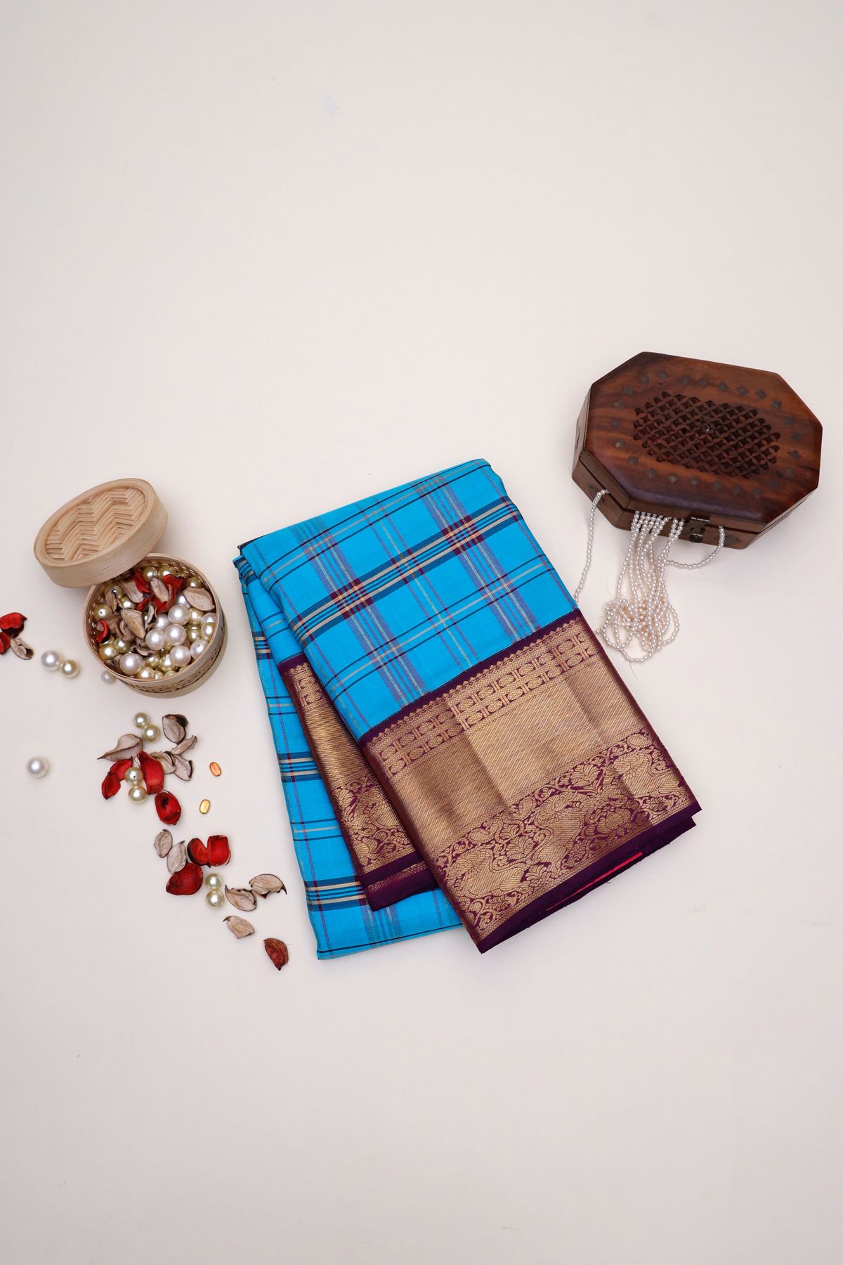 Kancheepuram Silk Sky Blue Saree