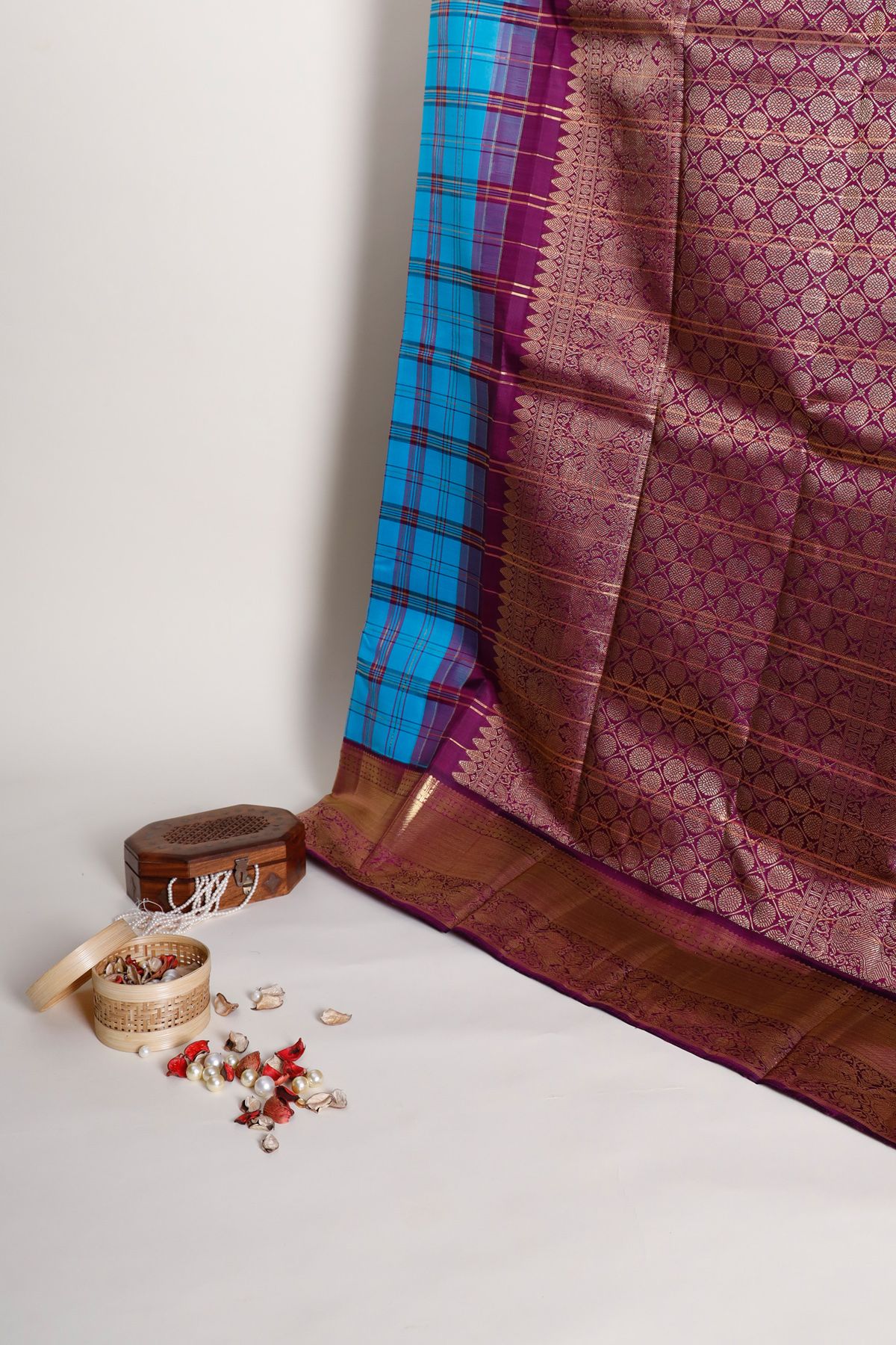 Kancheepuram Silk Sky Blue Saree