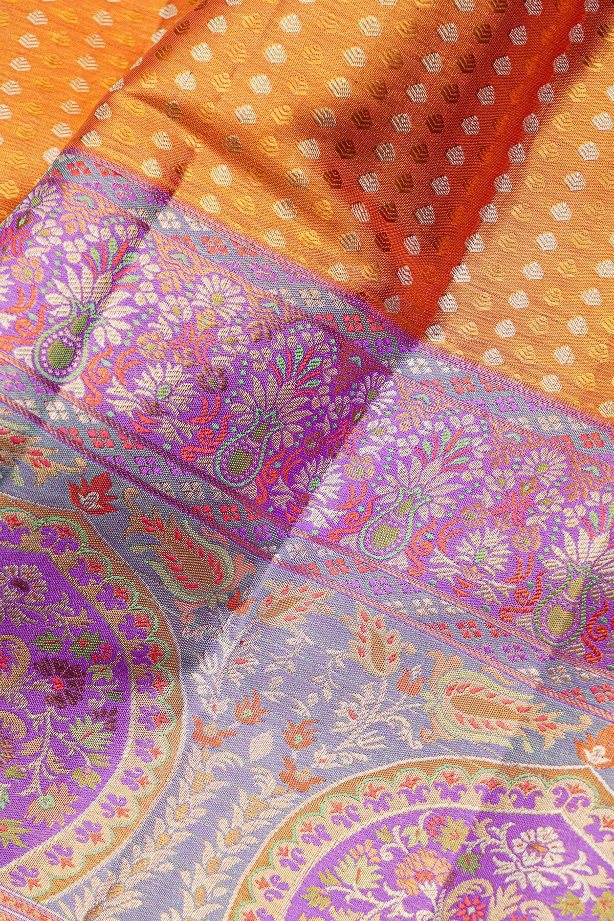 Kancheepuram Tissue Mustard Saree