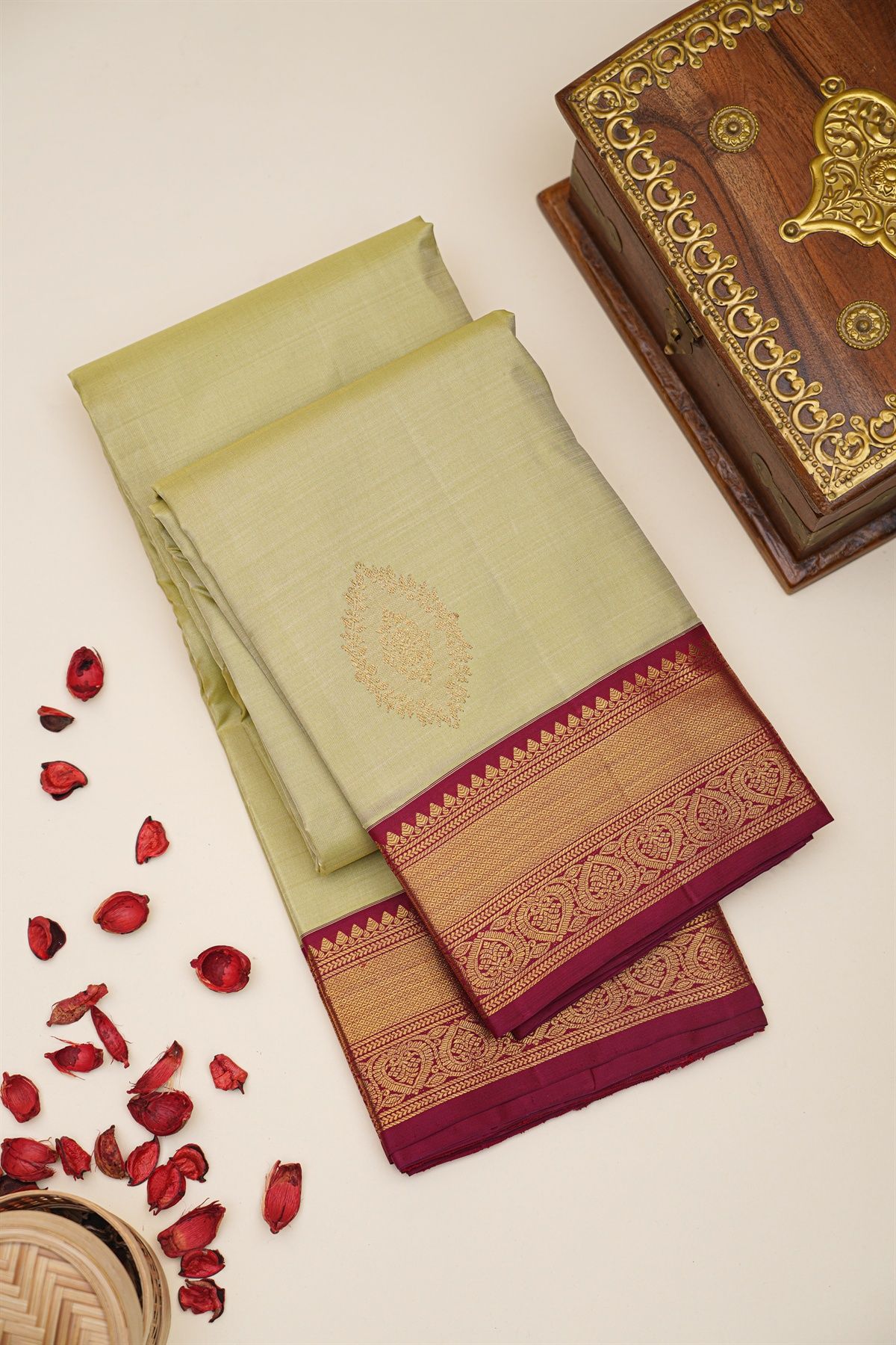Kancheepuram Silk Cream Saree