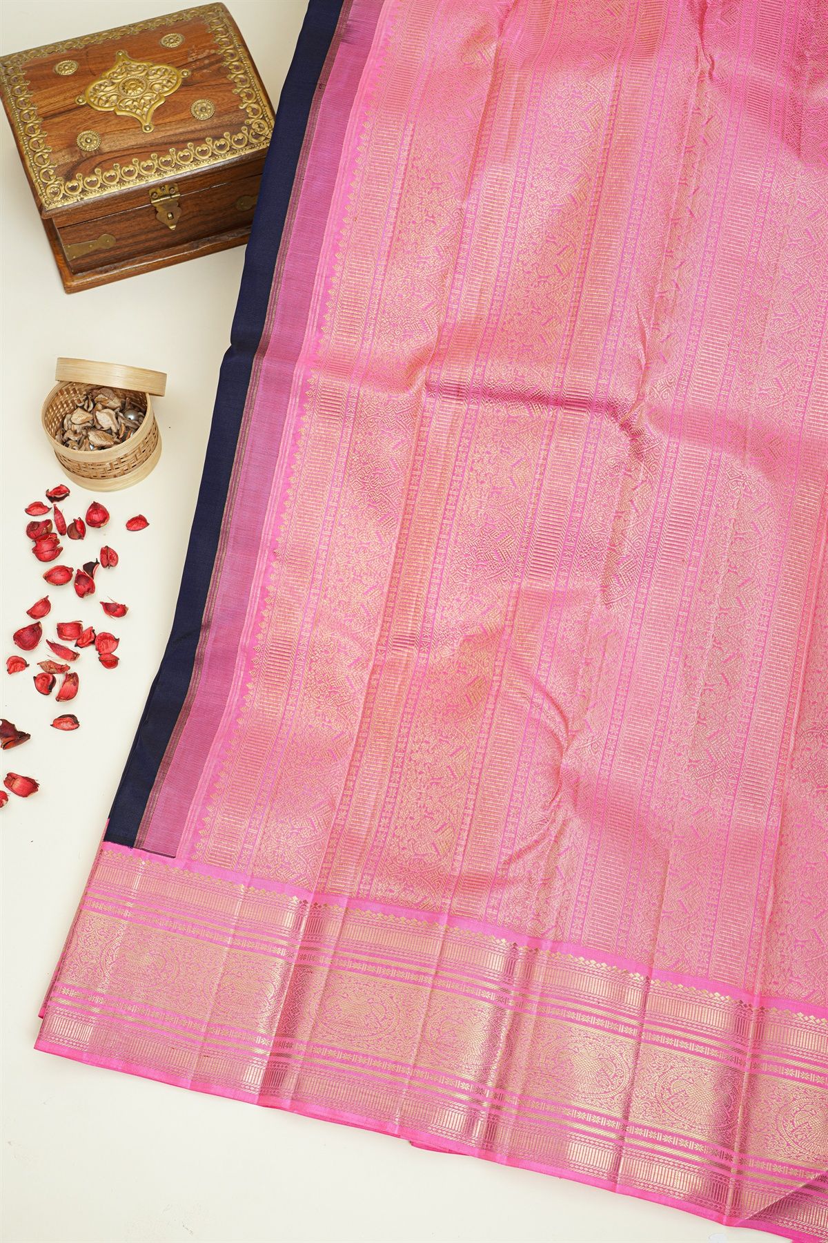 Kancheepuram Silk Navy Blue Saree