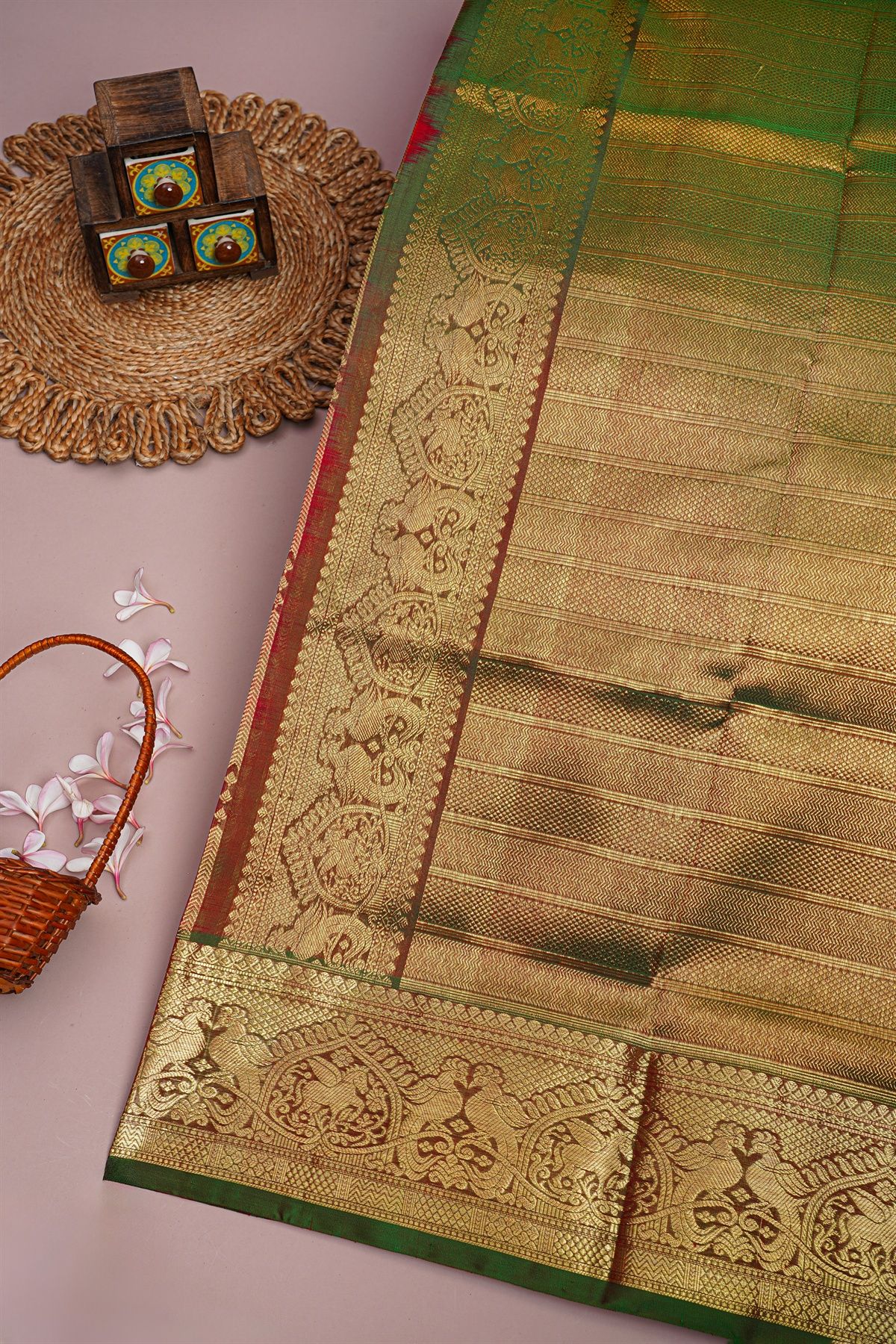 Venkatagiri Silk Red Saree