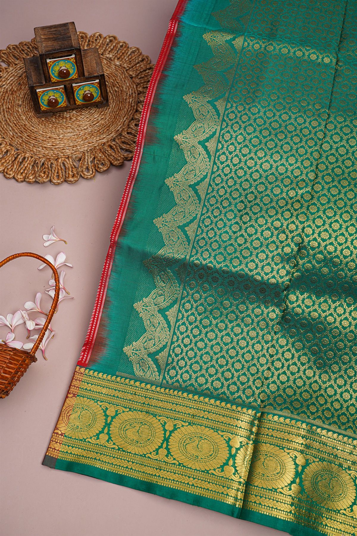 Venkatagiri Silk Red Saree