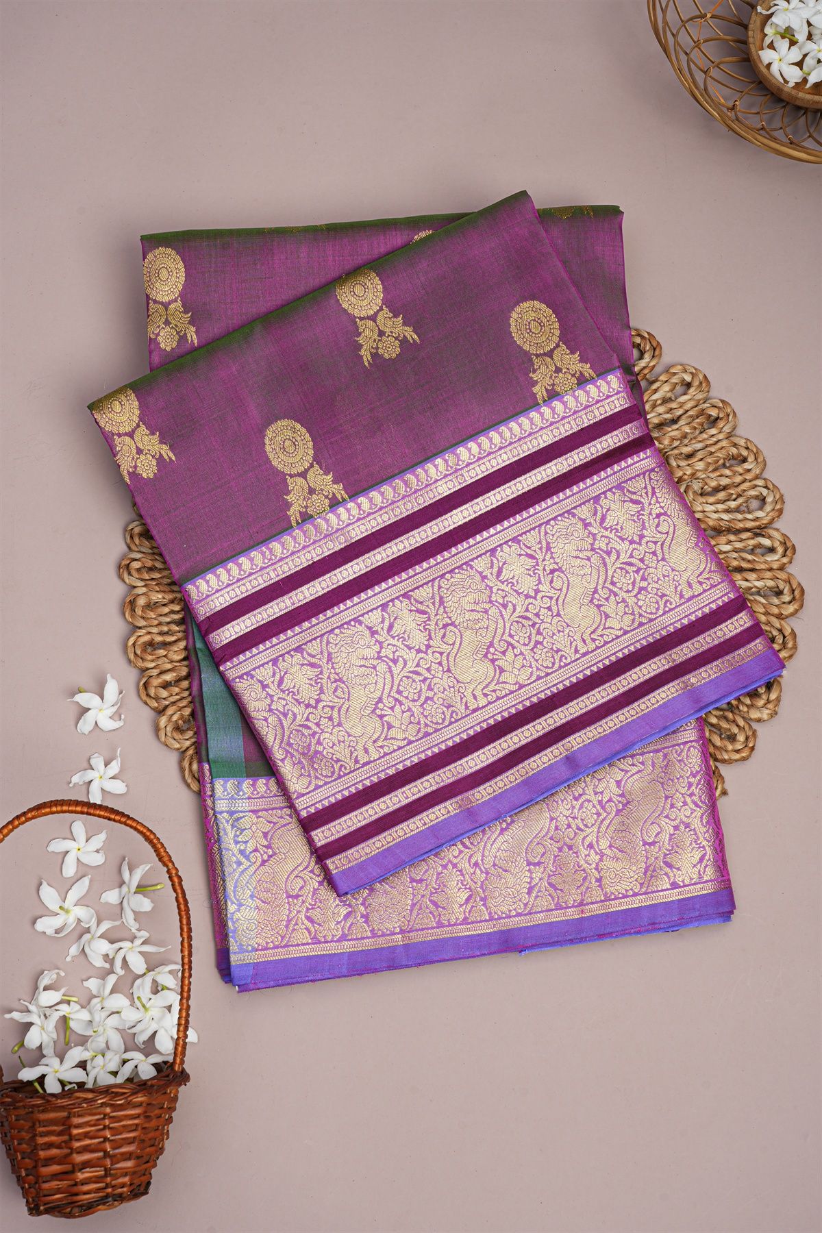 Venkatagiri Silk Purple Saree