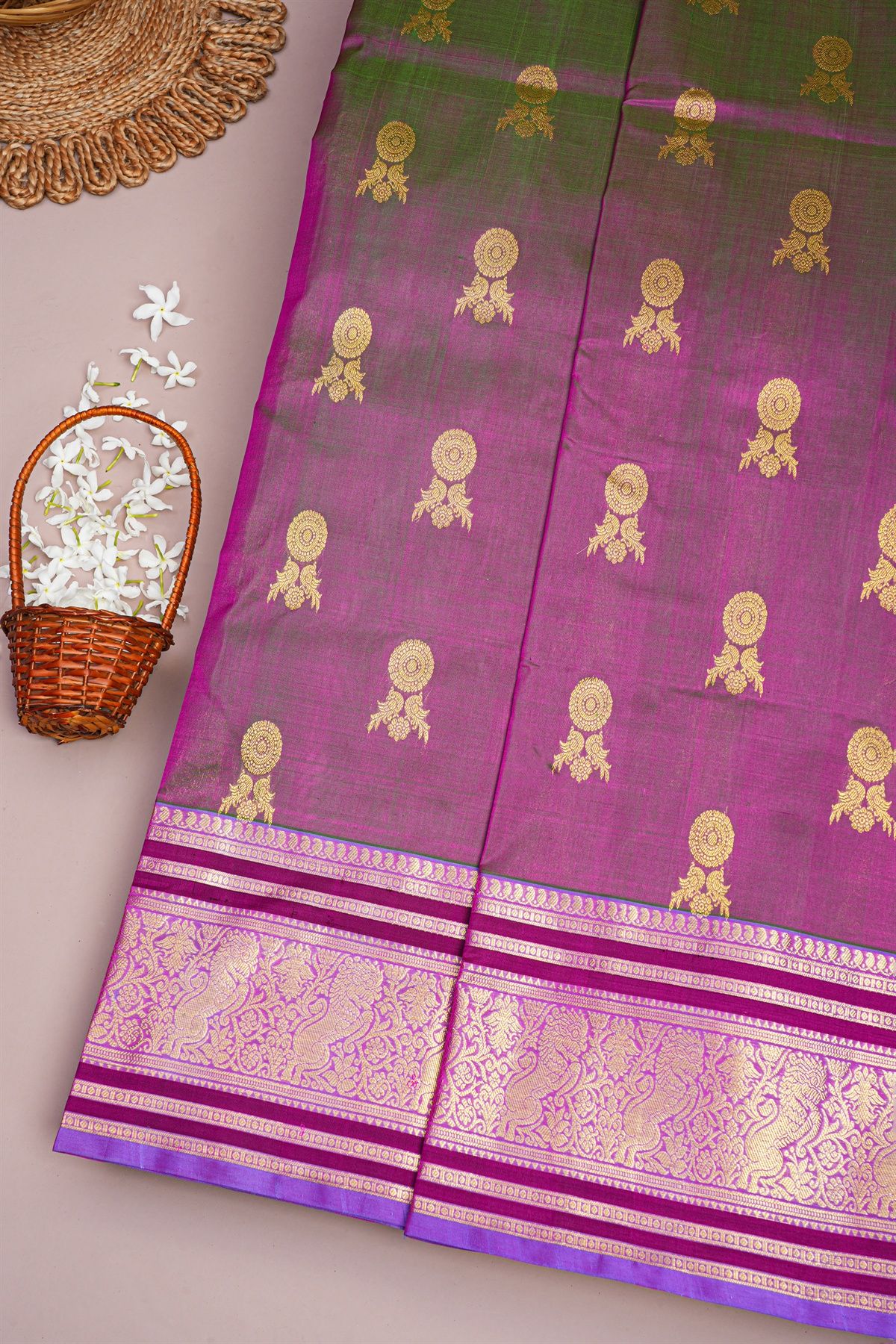 Venkatagiri Silk Purple Saree
