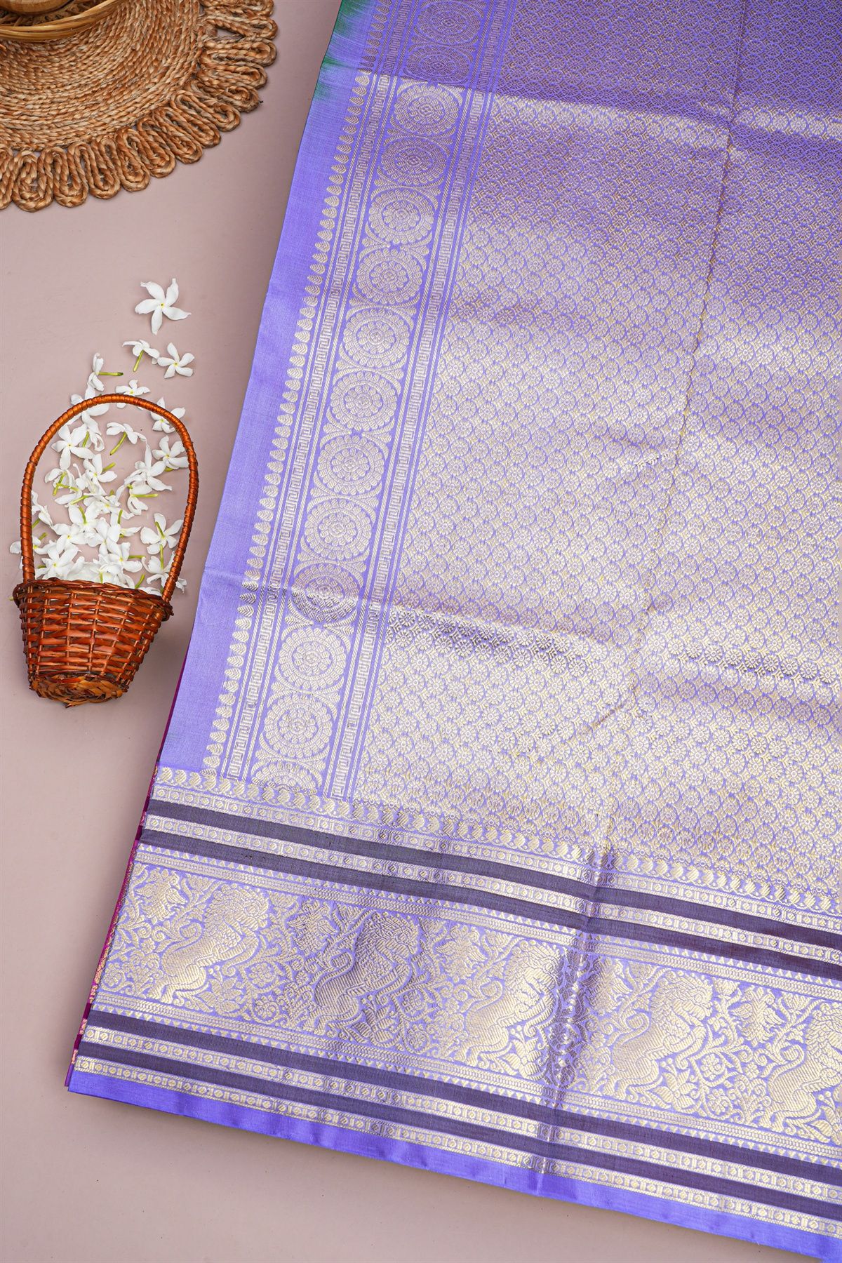 Venkatagiri Silk Purple Saree
