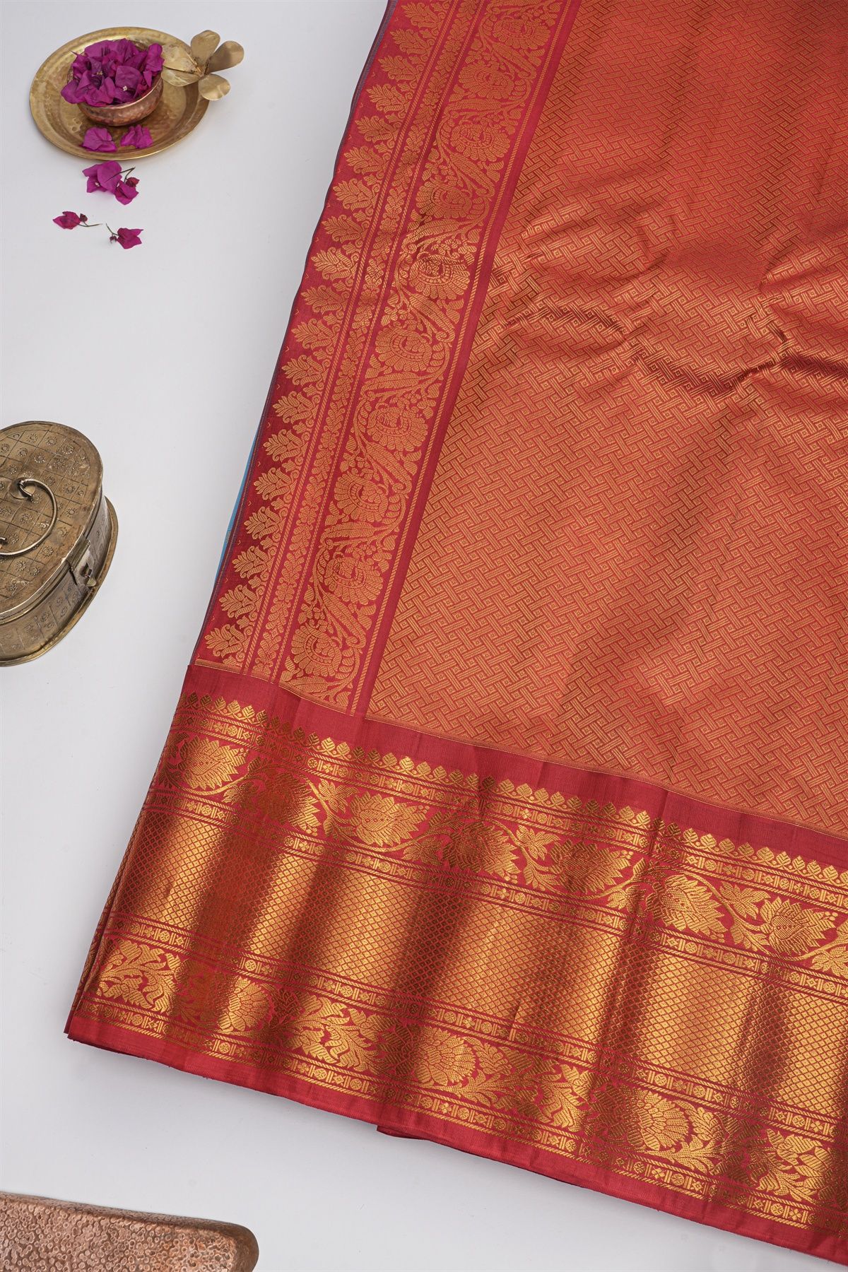 Gadwal Silk Sky Blue Saree