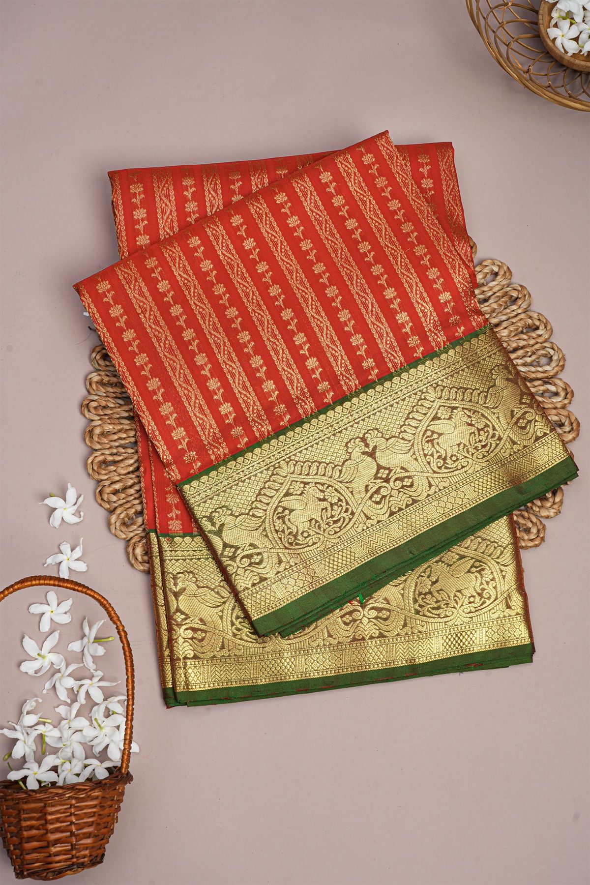 Venkatagiri Silk Red Saree