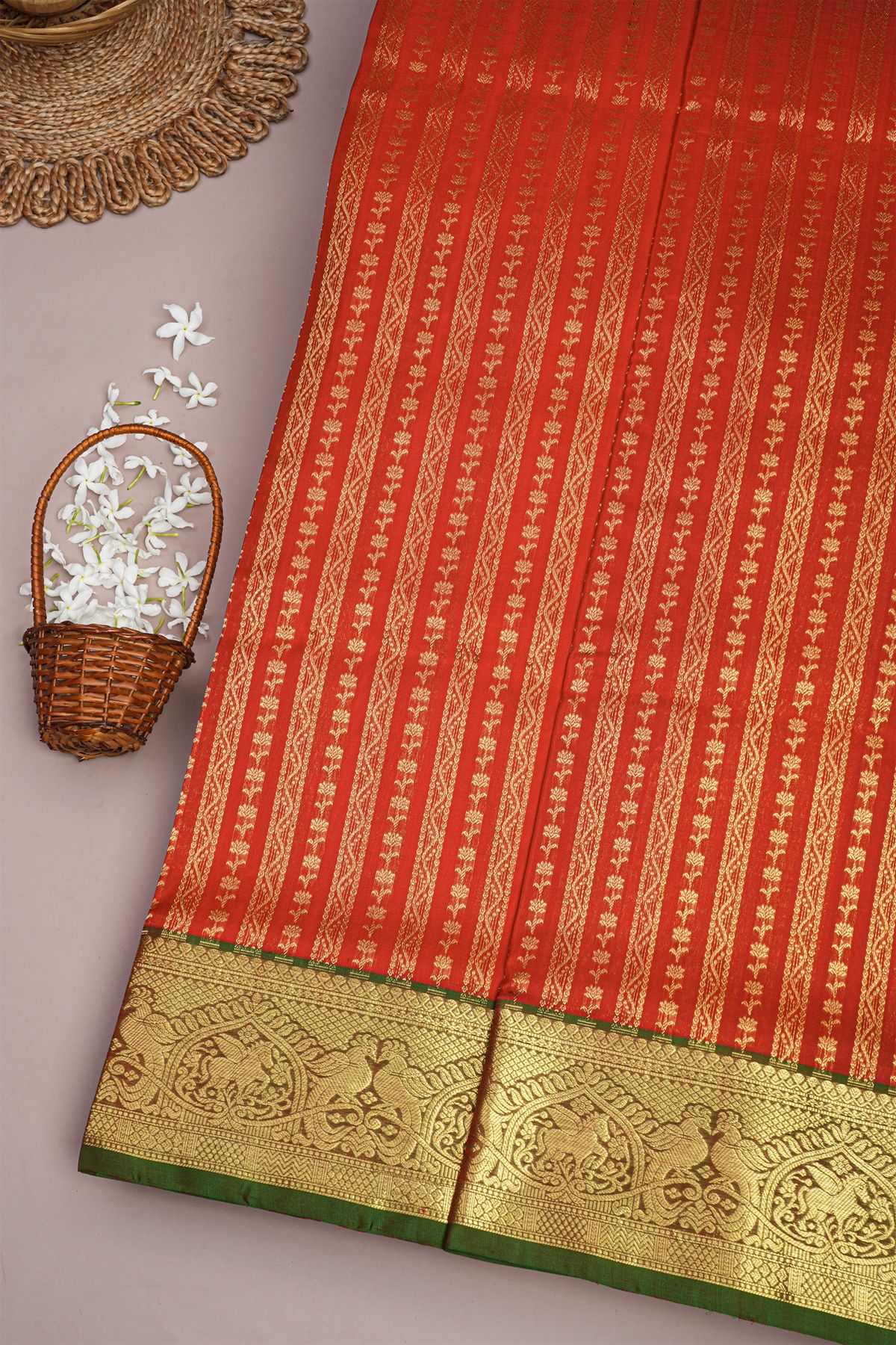 Venkatagiri Silk Red Saree