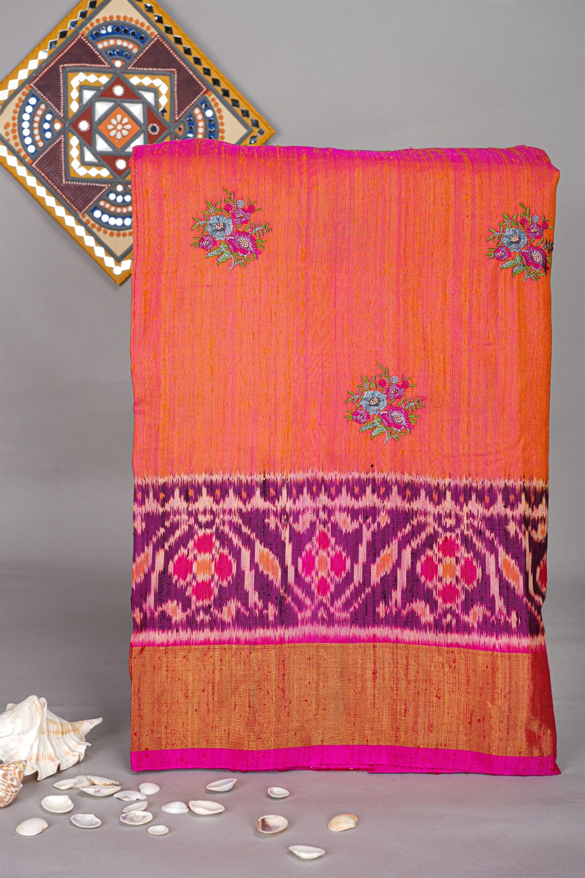 Designer Tussar Dual Colour Saree