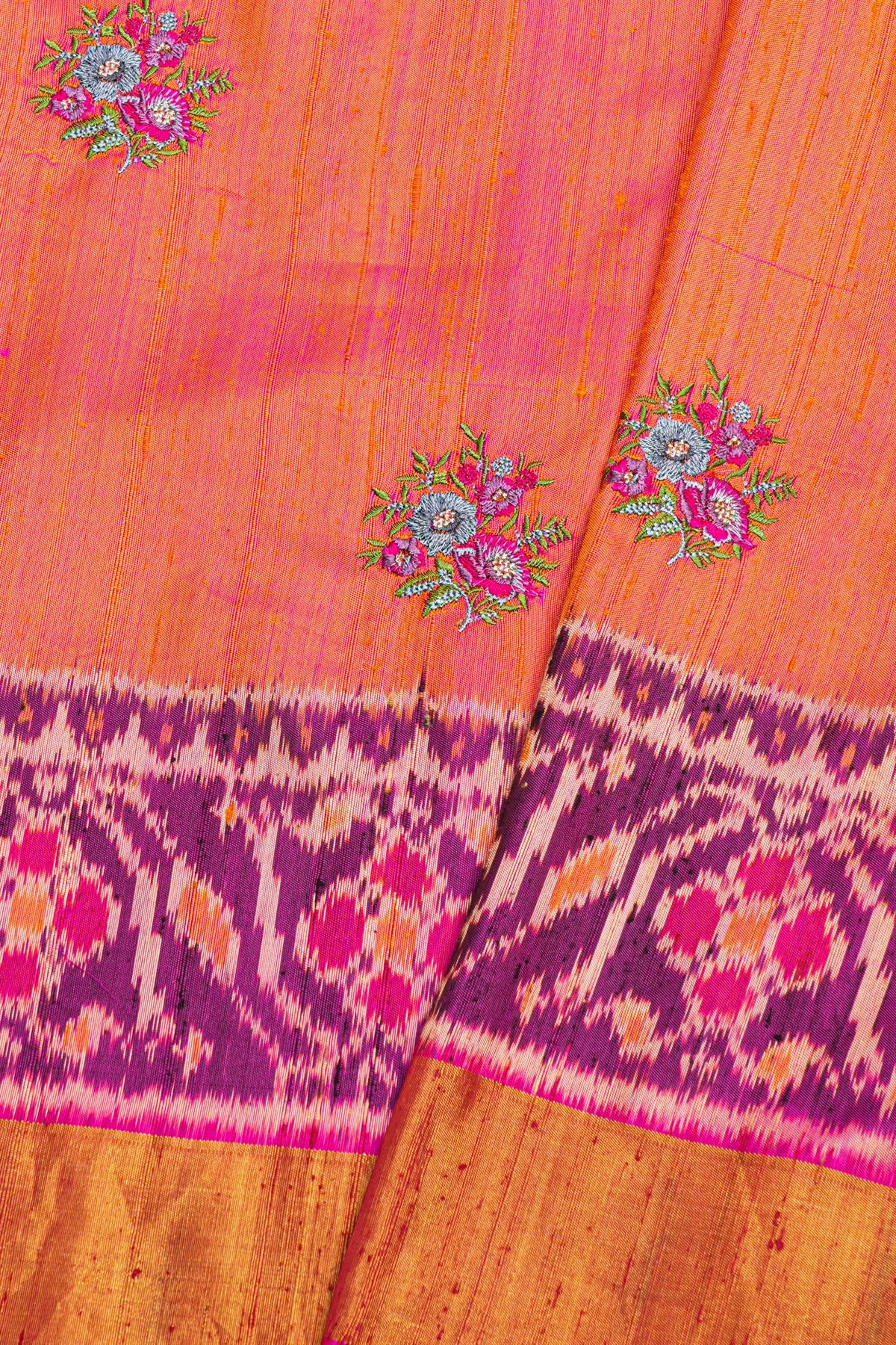 Designer Tussar Dual Colour Saree