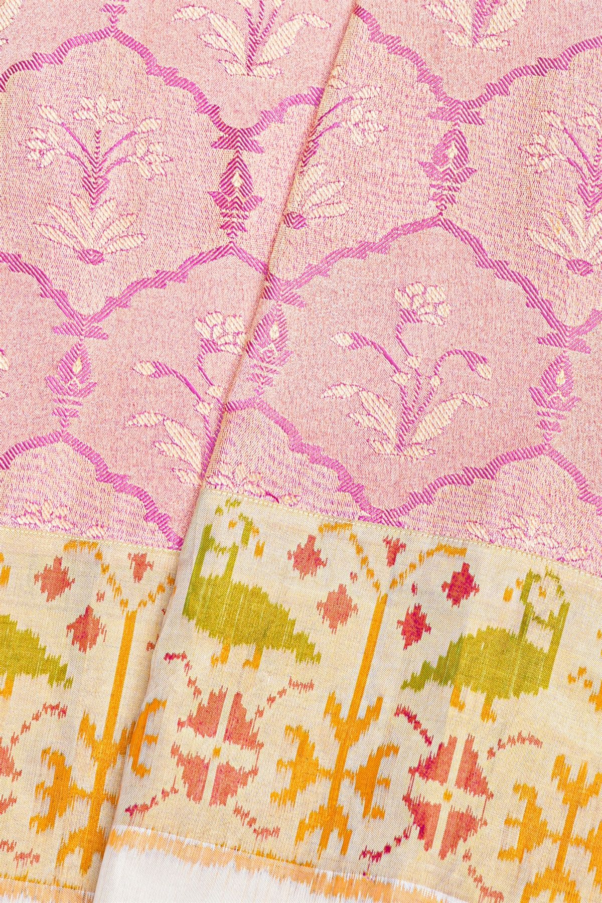 Designer Tussar Dual Colour Saree with Ikat fusion