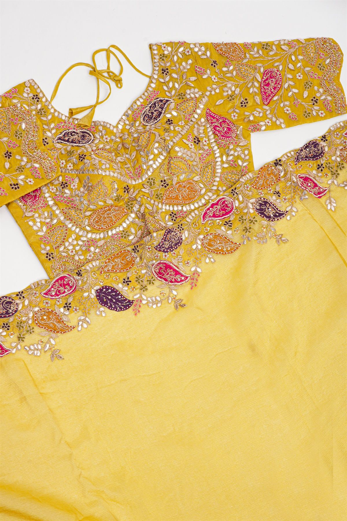 Designer Tissue Yellow Saree