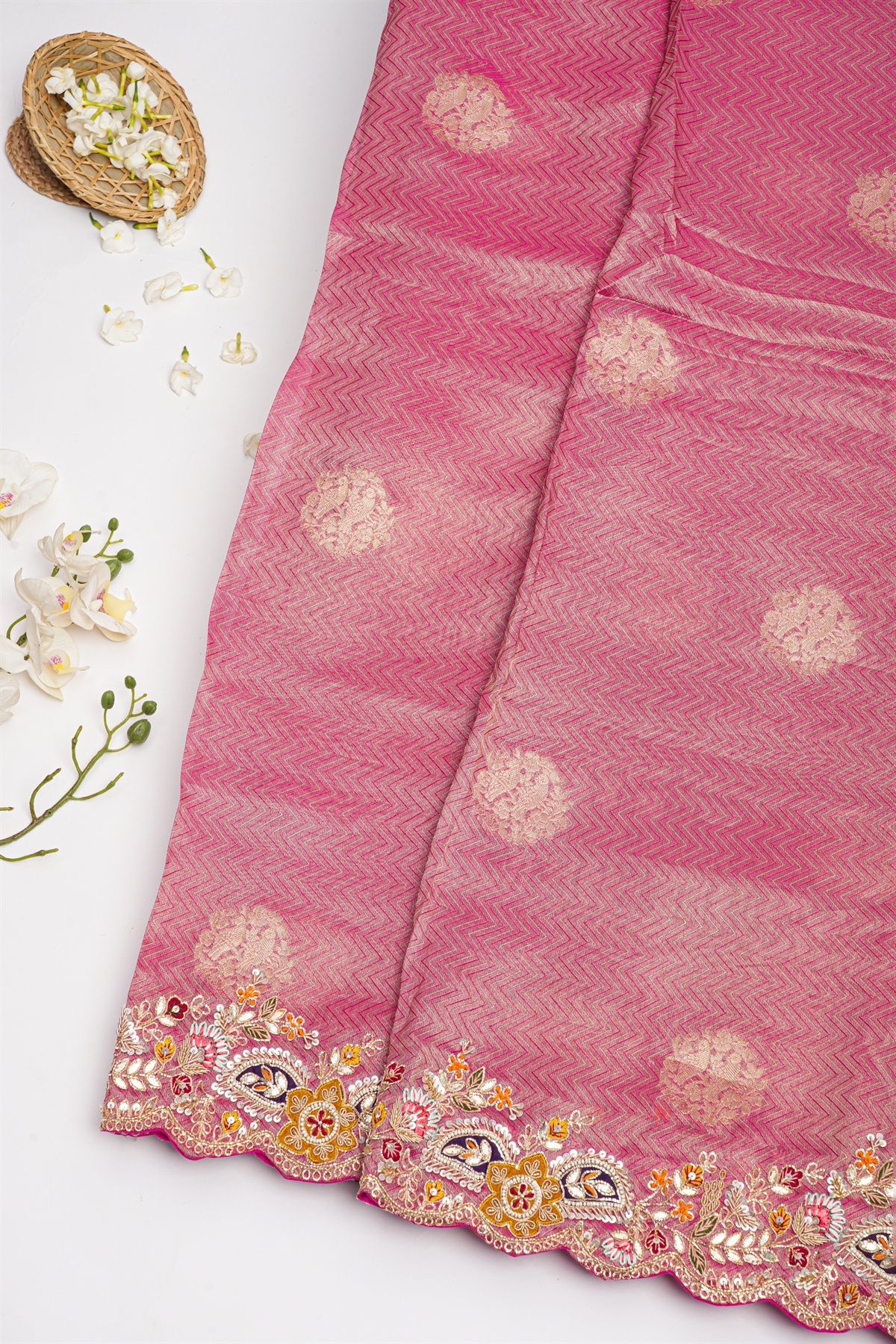 Designer Tissue Pink Saree