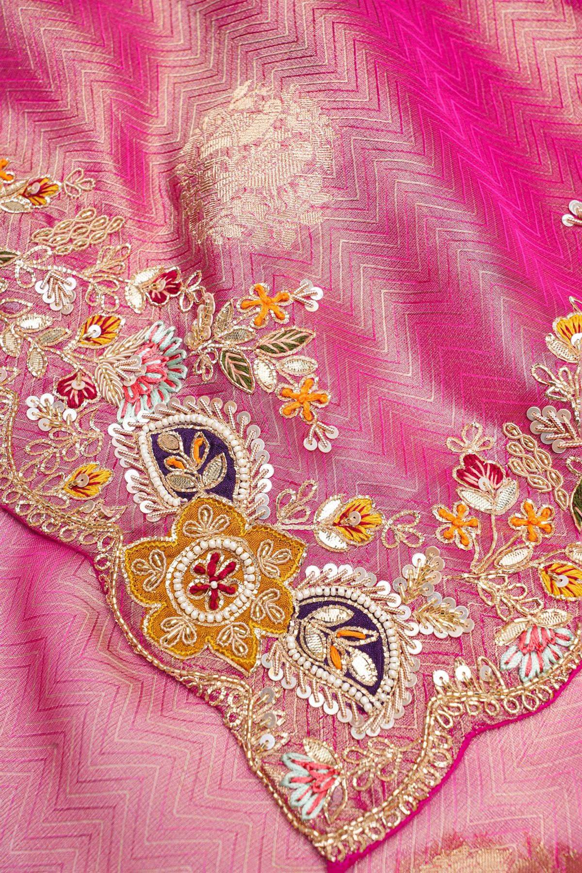 Designer Tissue Pink Saree
