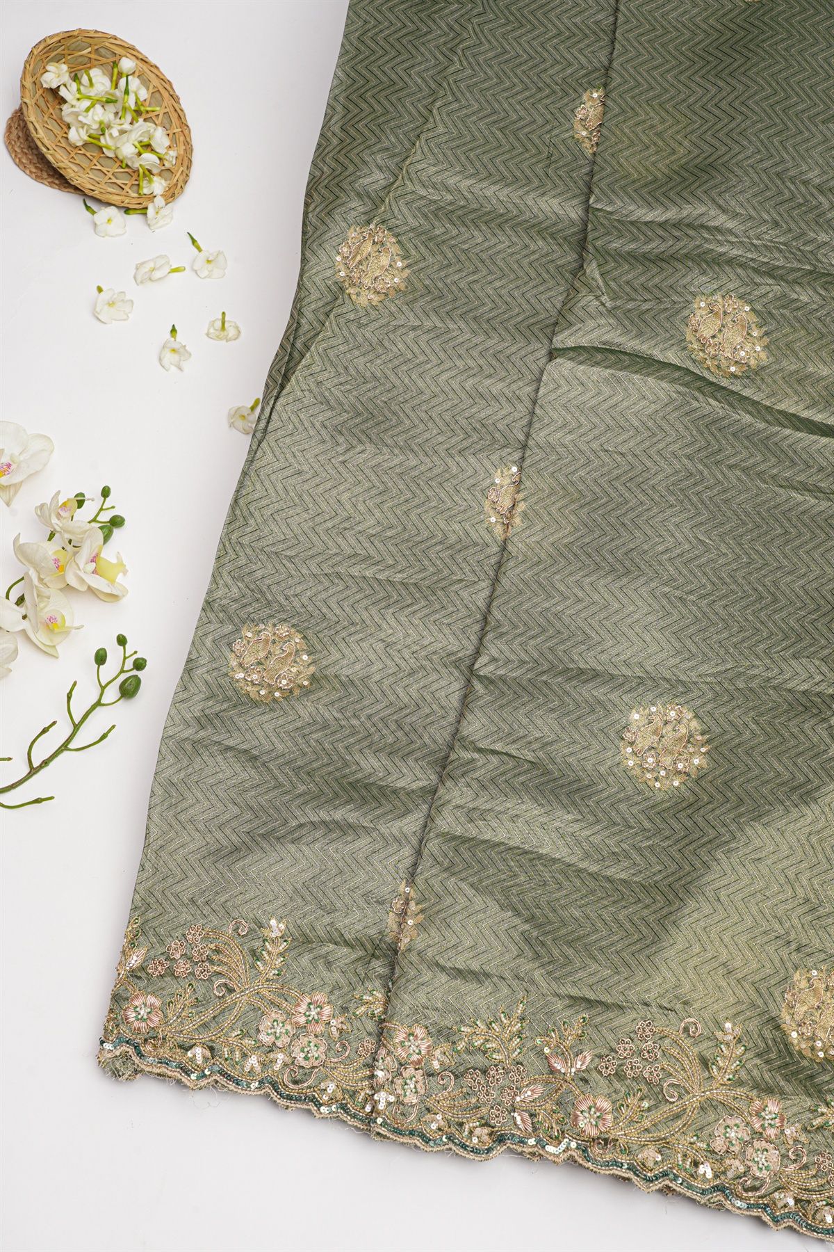 Designer Tissue Georgette Dual Colour Saree