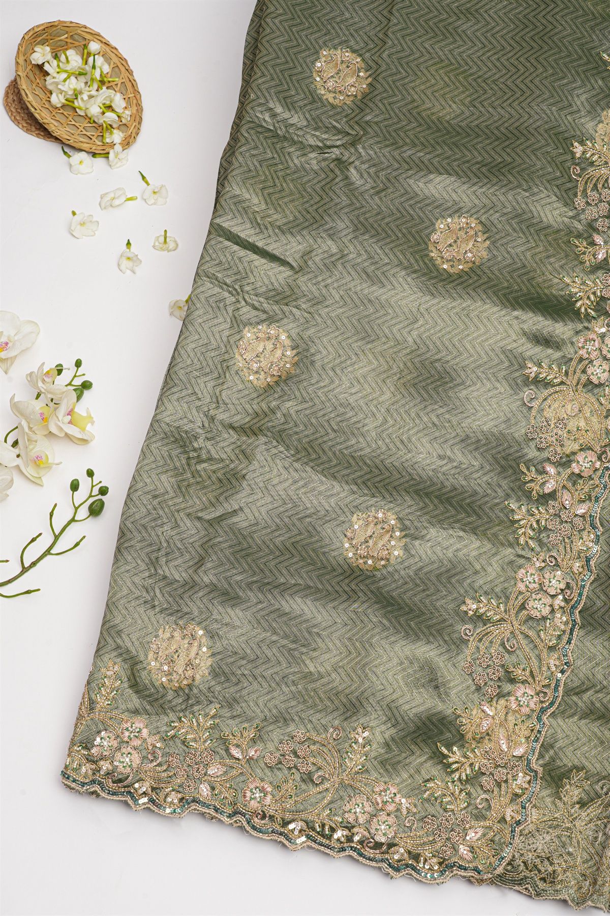 Designer Tissue Georgette Dual Colour Saree