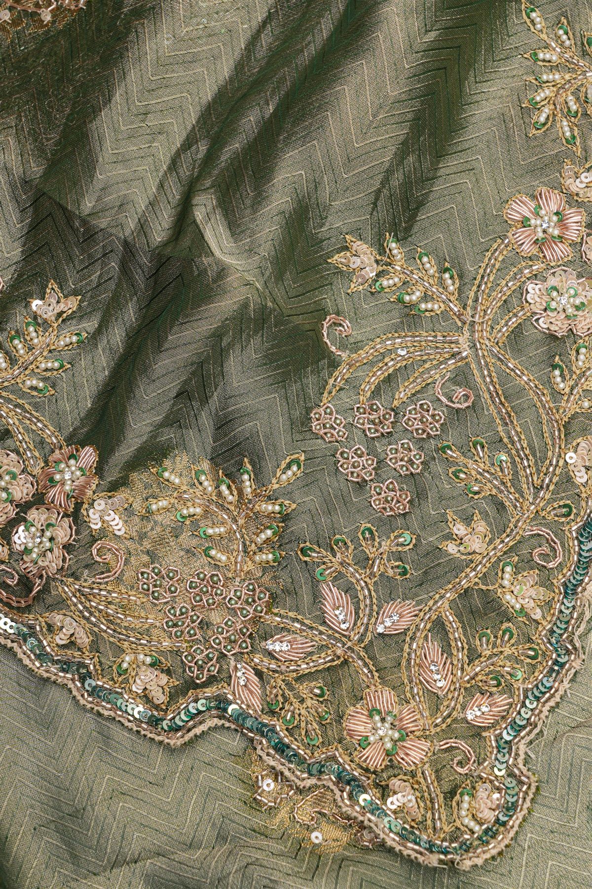 Designer Tissue Georgette Dual Colour Saree