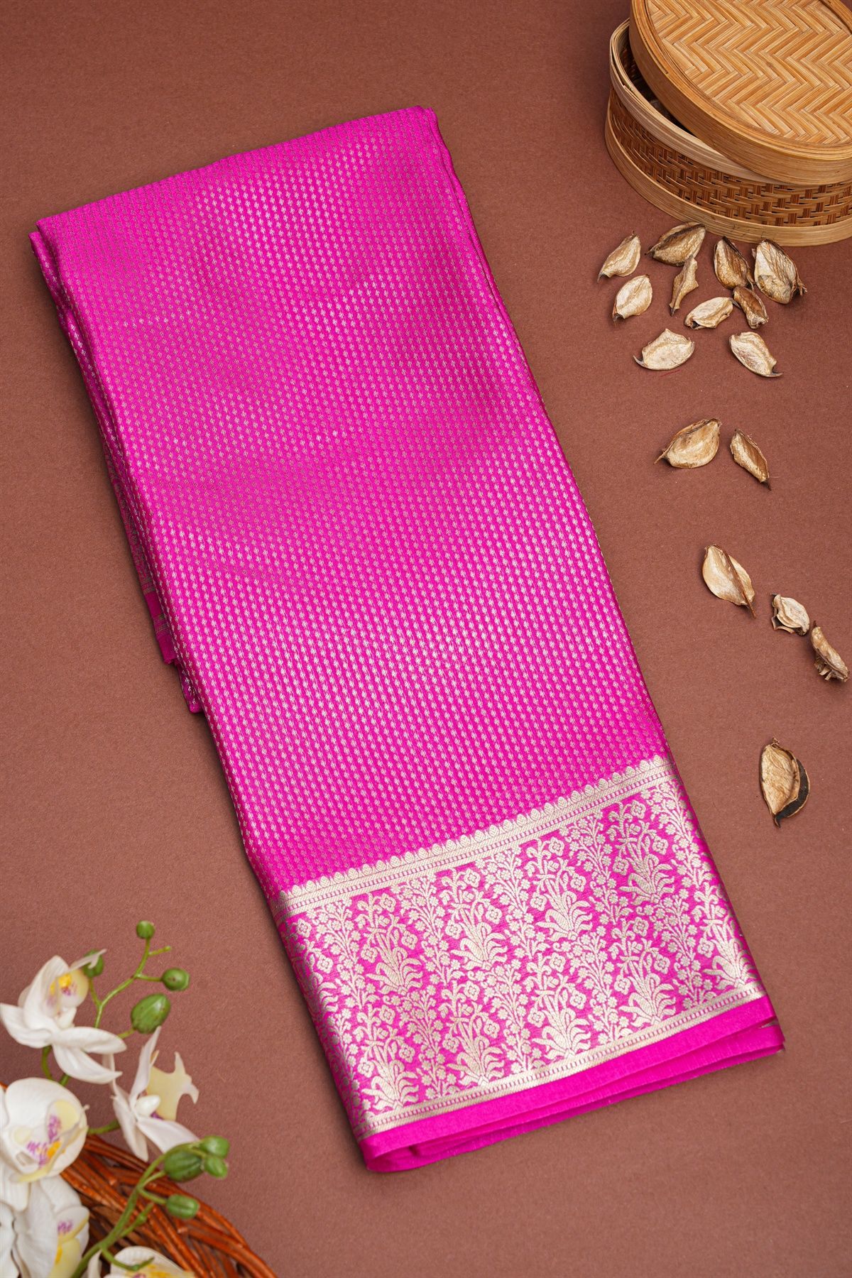 Mysore Crepe Pink Saree