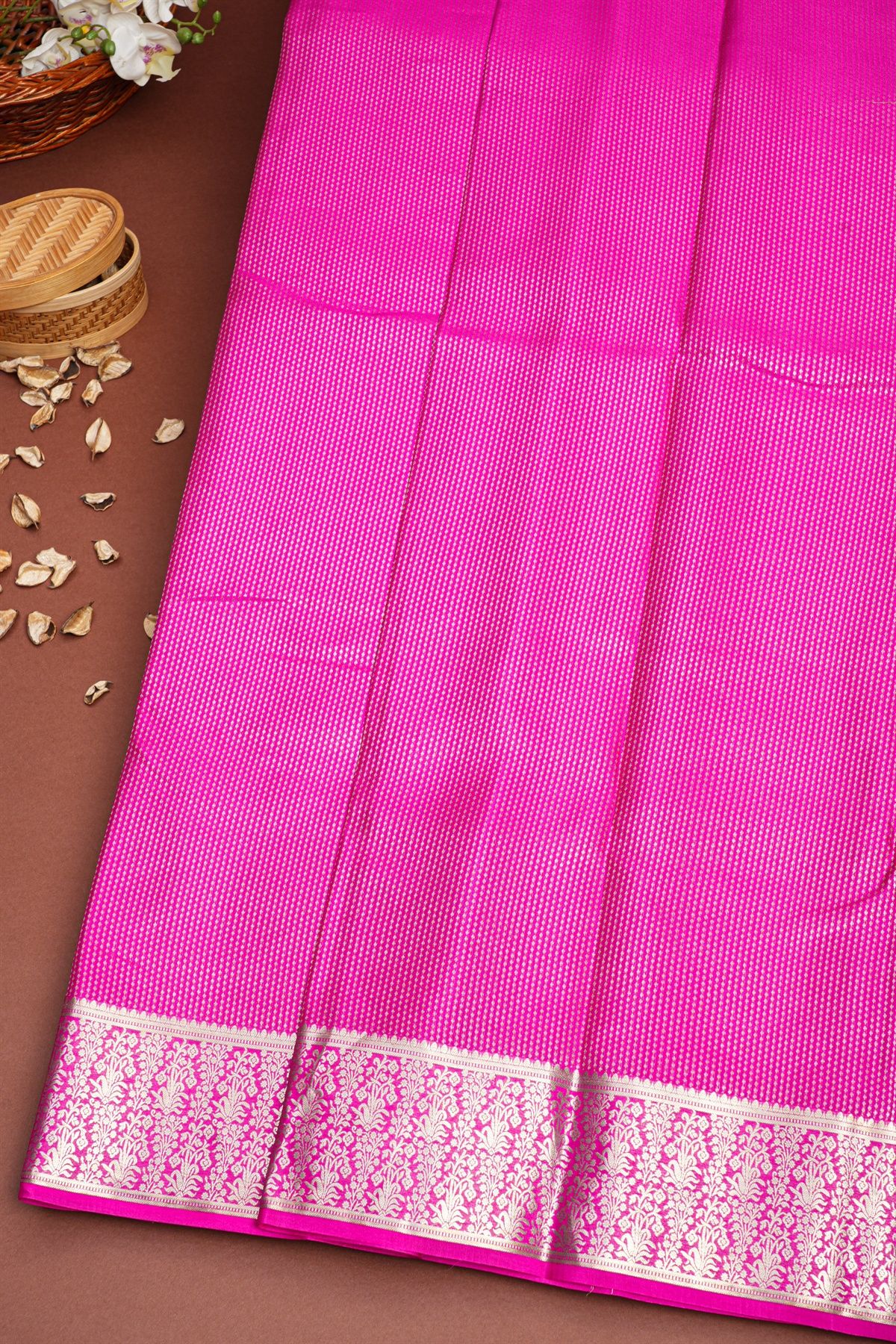 Mysore Crepe Pink Saree