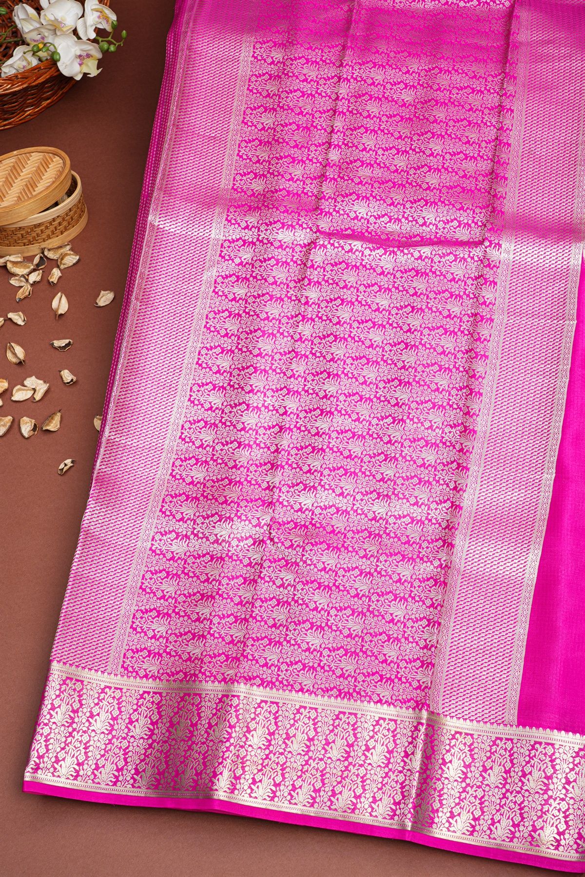 Mysore Crepe Pink Saree