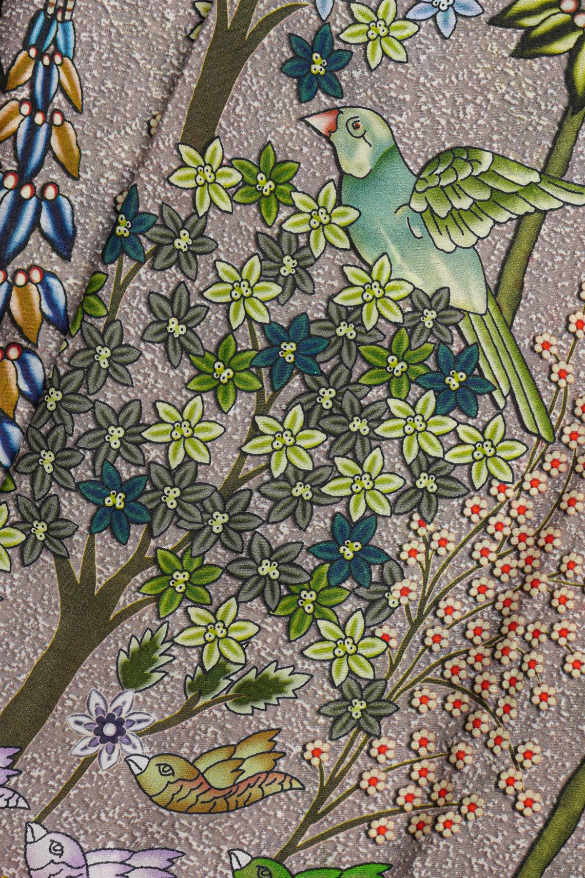 Mysore Crepe Grey Saree