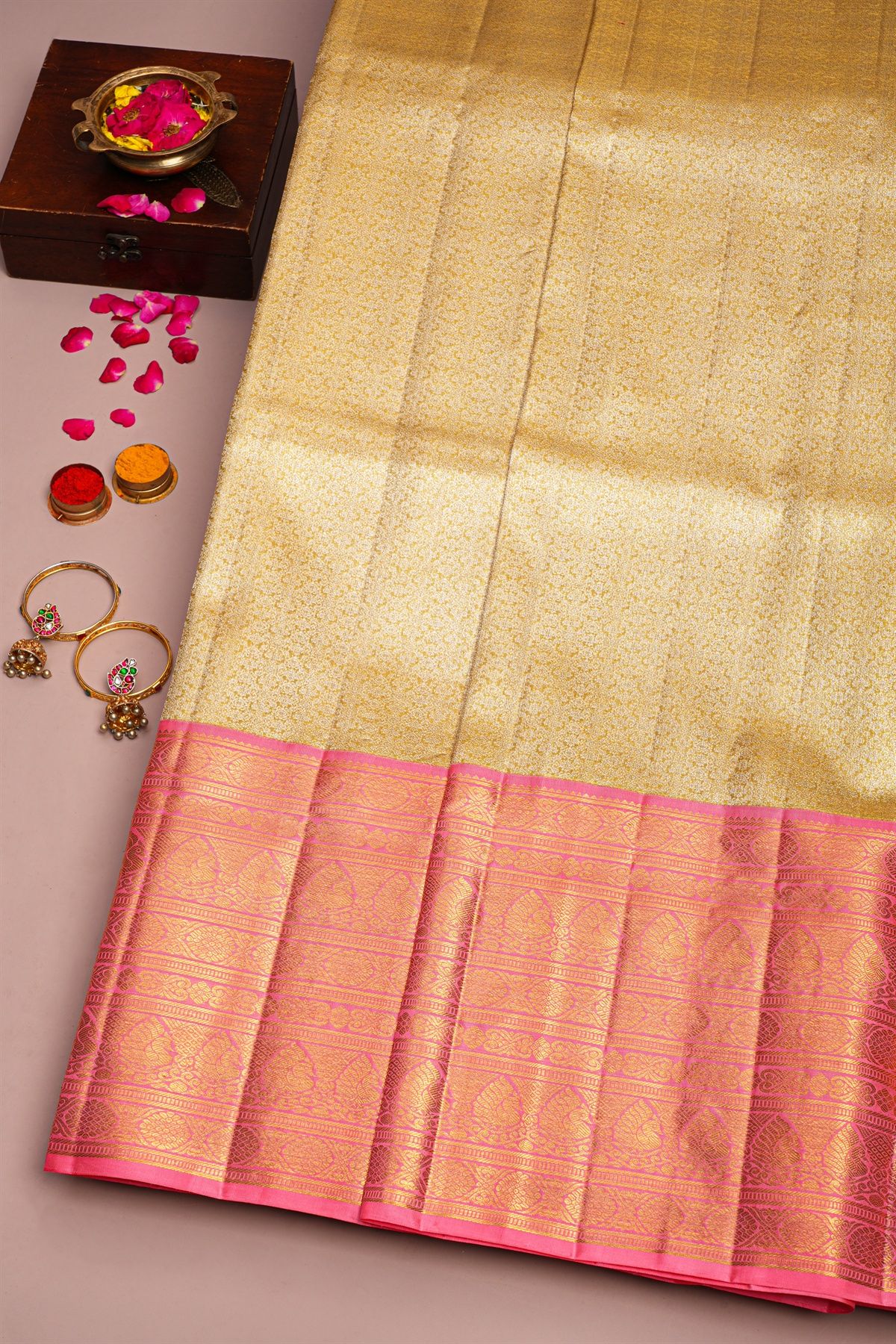 Kancheepuram Tissue Gold Saree