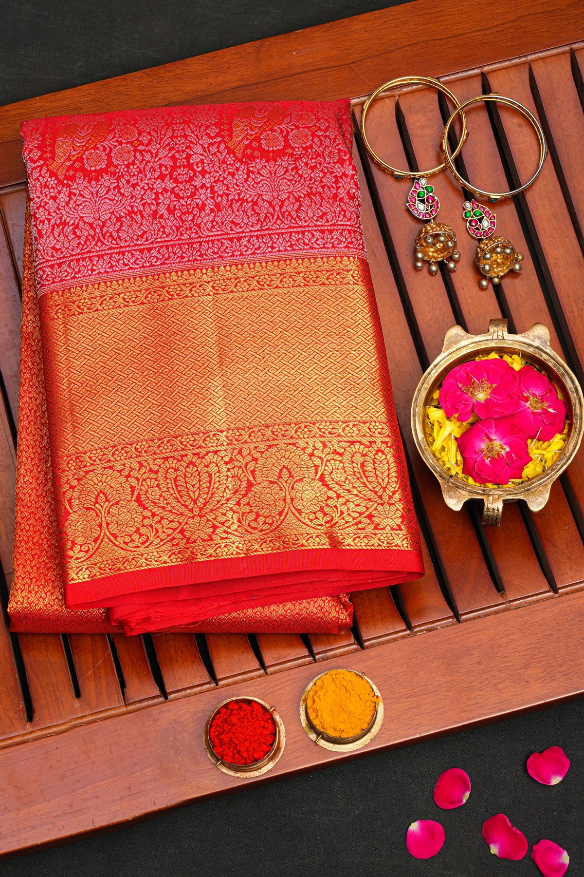 Kancheepuram Silk Red Saree