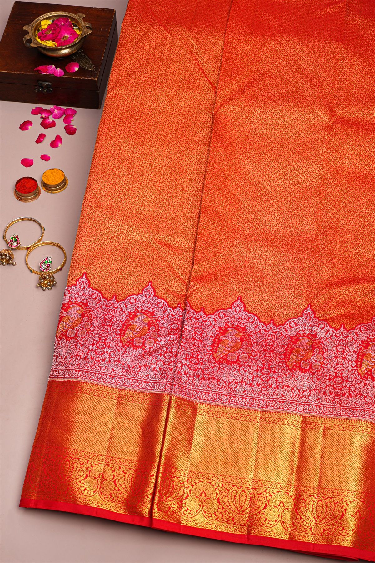 Kancheepuram Silk Red Saree