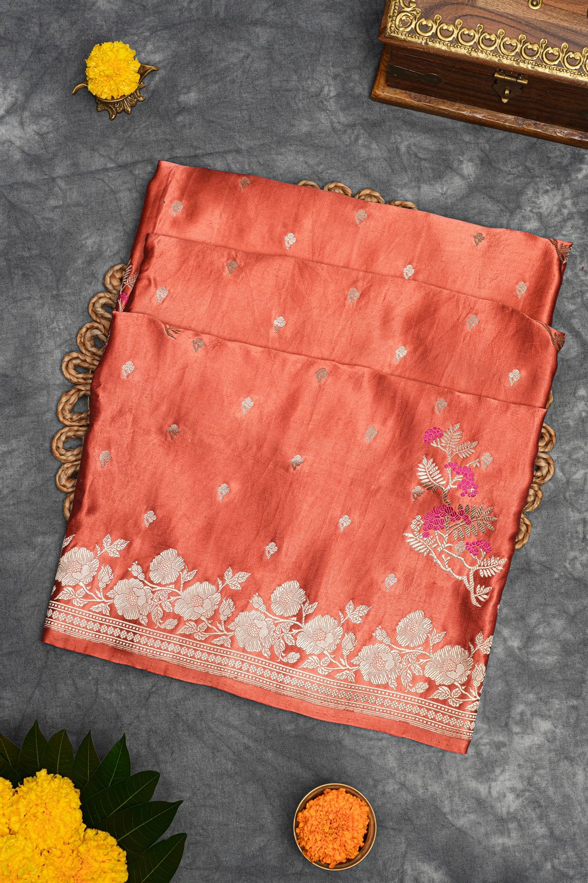 Banarasi Silk Rust Saree