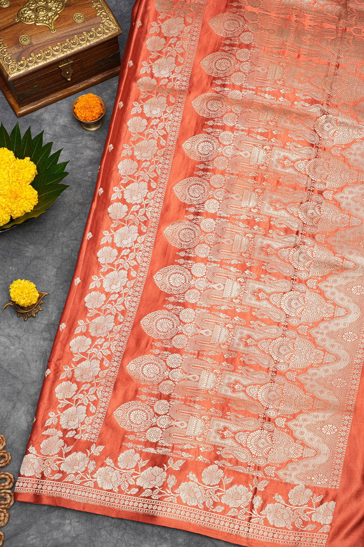 Banarasi Silk Rust Saree